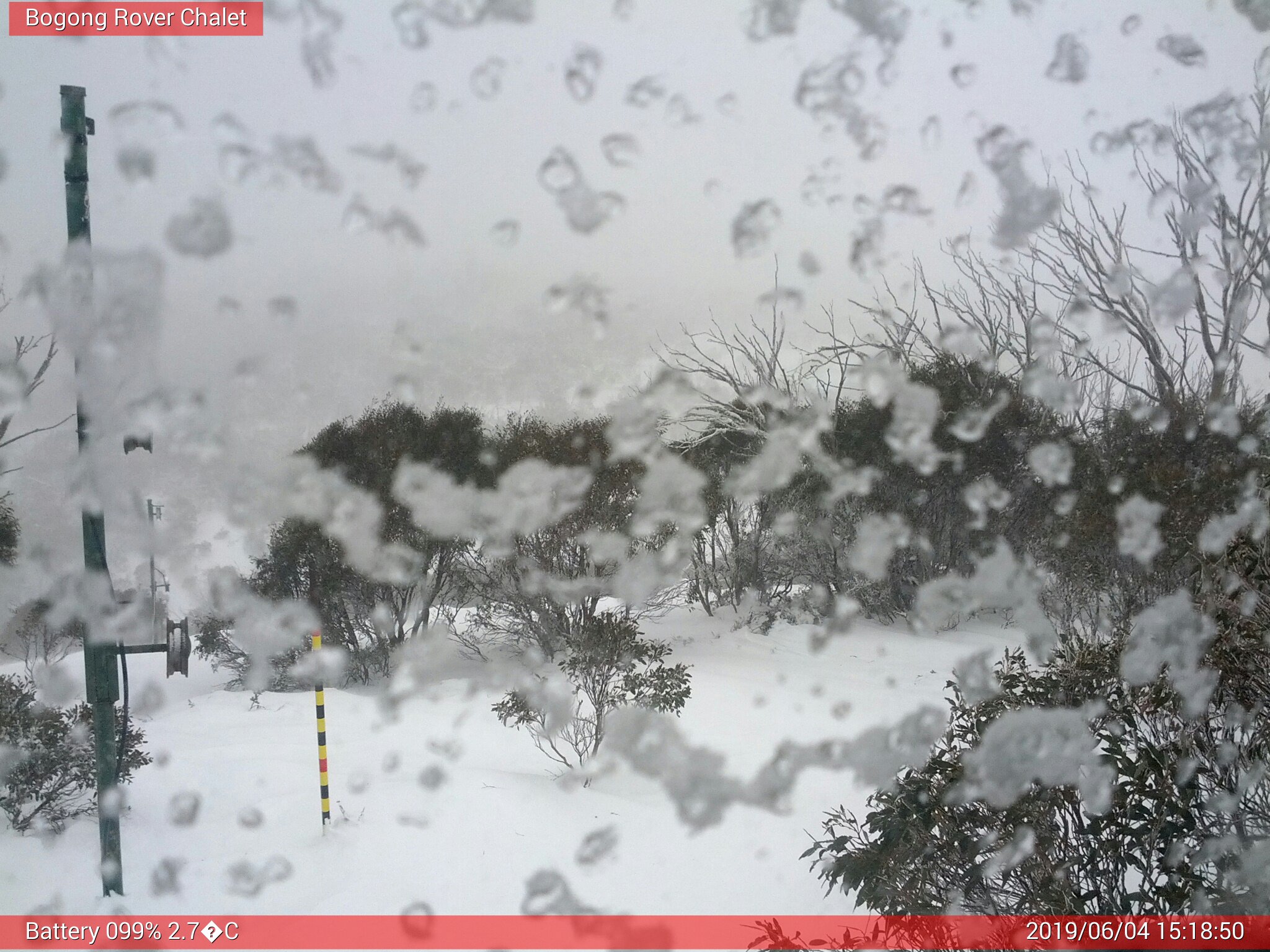 Bogong Web Cam 3:18pm Tuesday 4th of June 2019