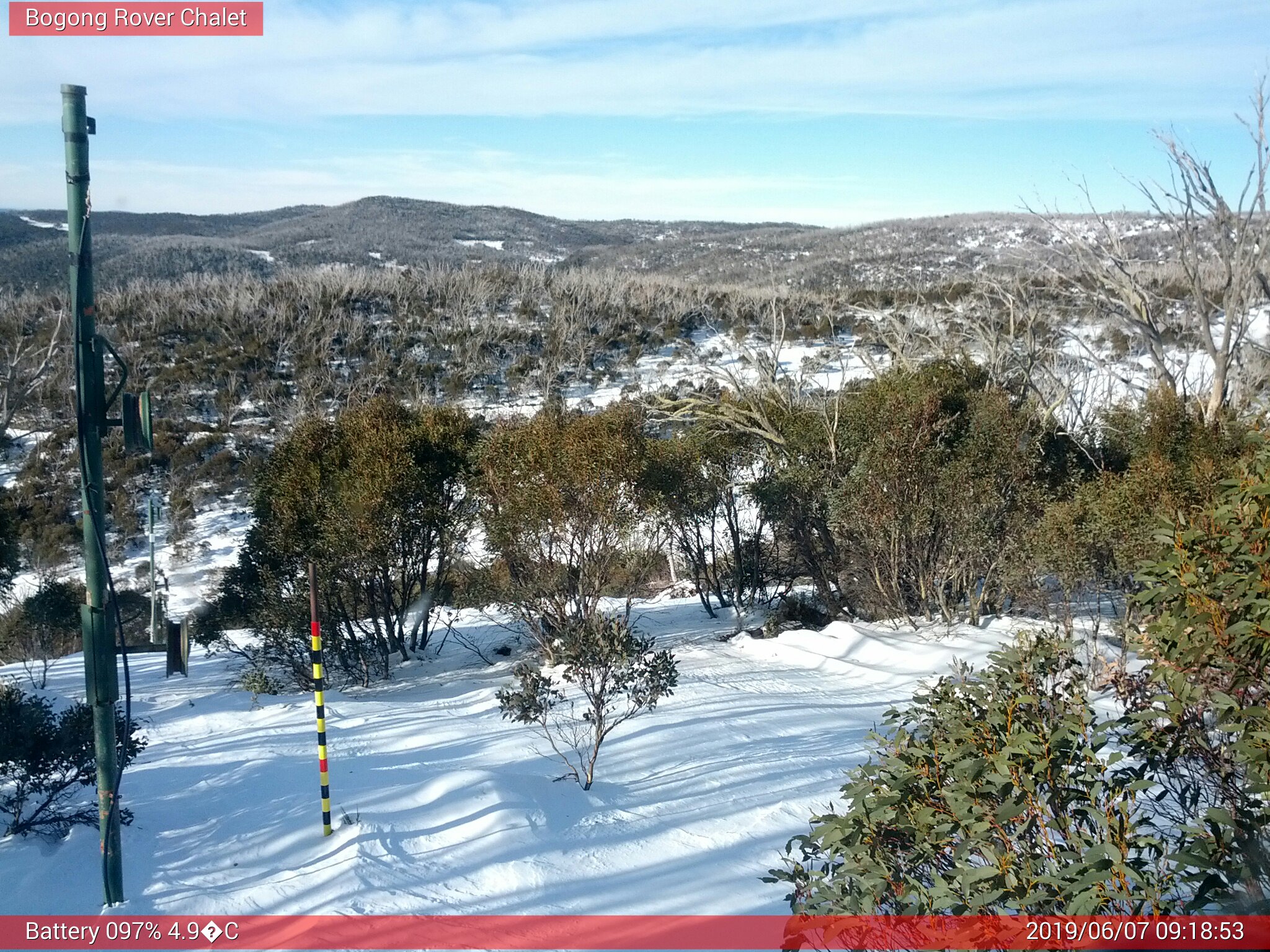 Bogong Web Cam 9:18am Friday 7th of June 2019