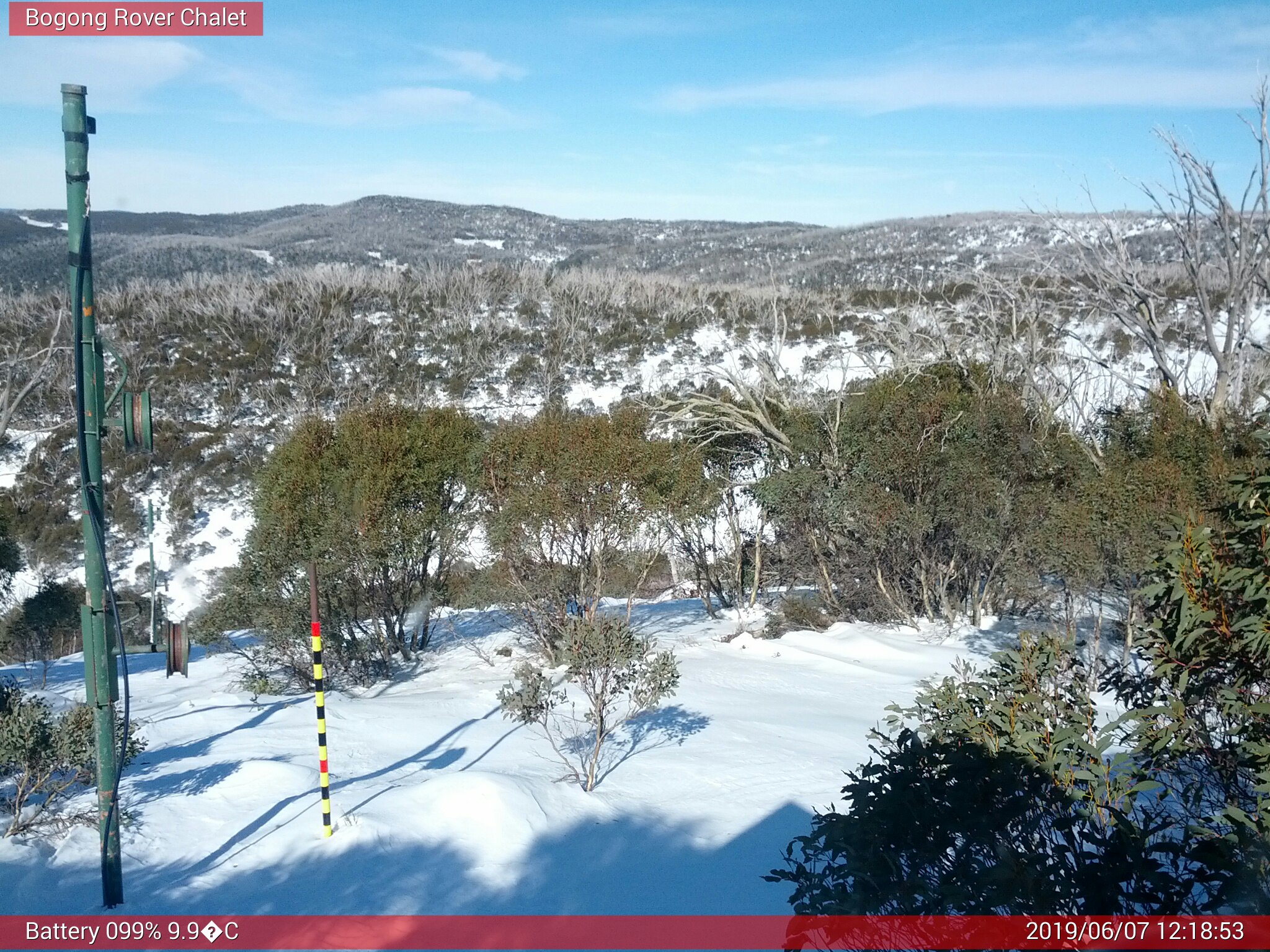 Bogong Web Cam 12:18pm Friday 7th of June 2019