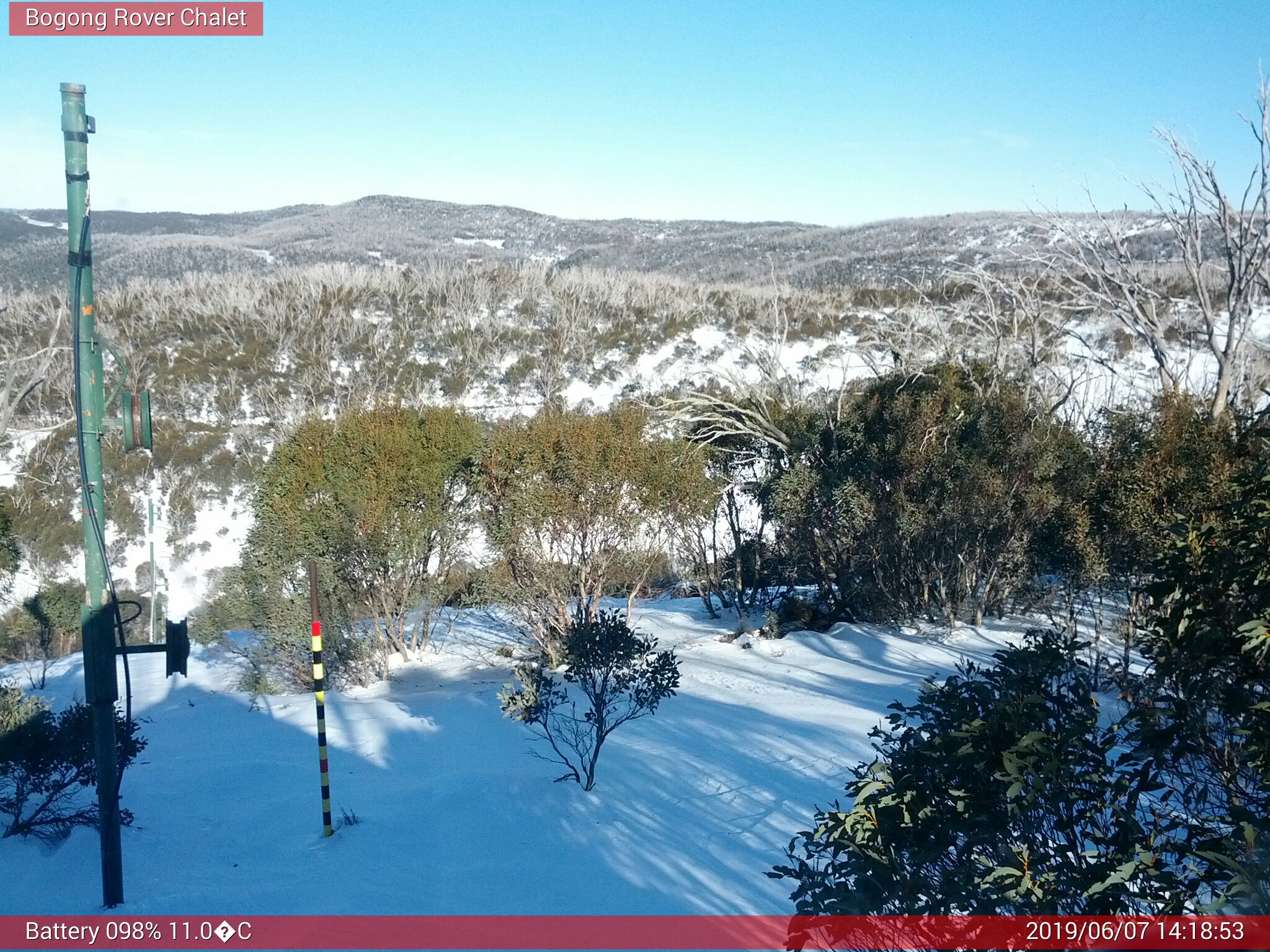 Bogong Web Cam 2:18pm Friday 7th of June 2019