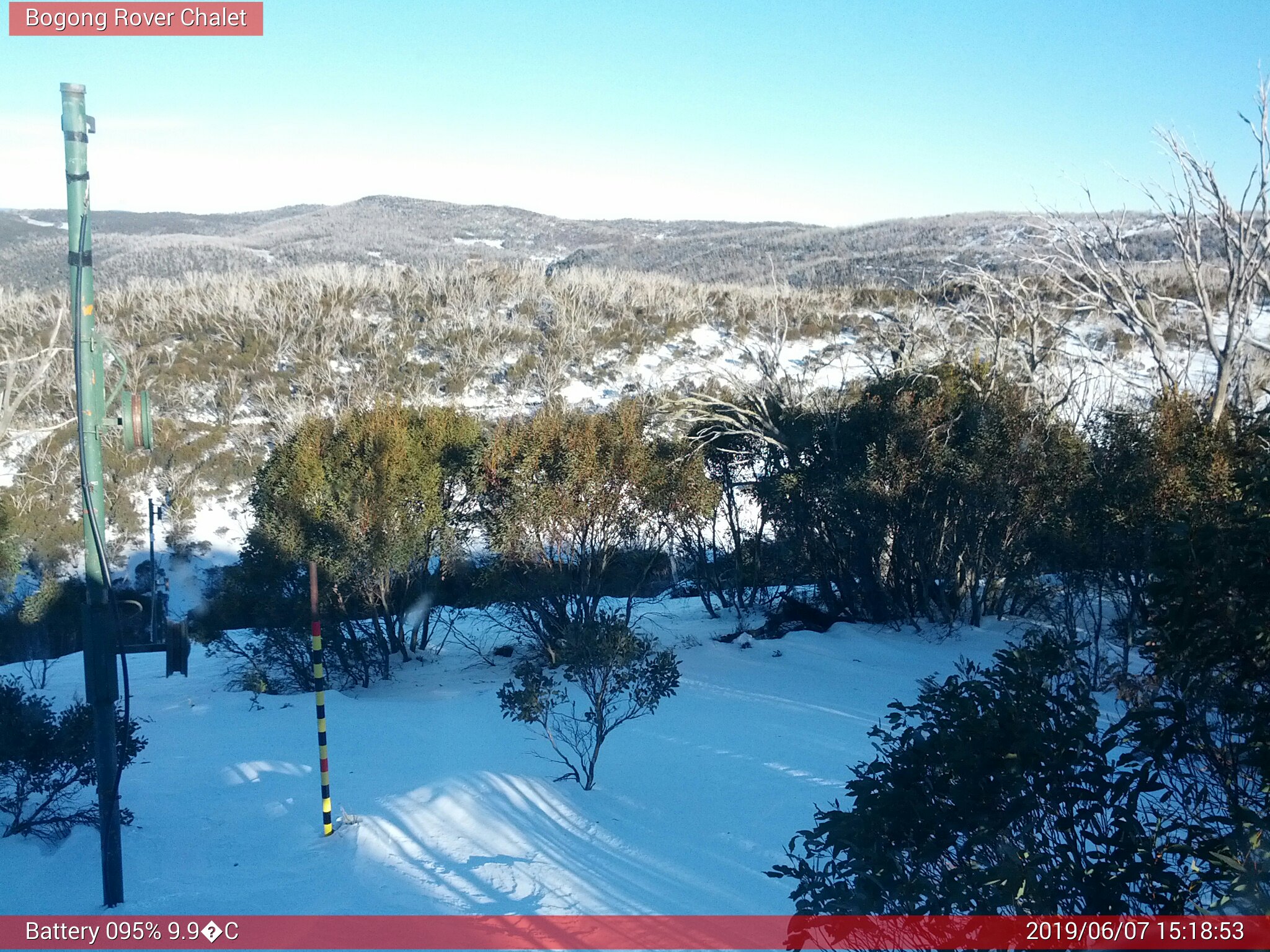 Bogong Web Cam 3:18pm Friday 7th of June 2019