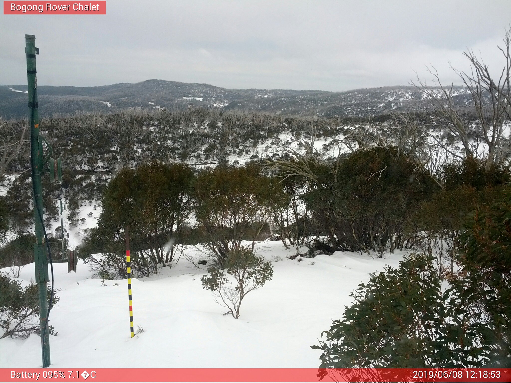 Bogong Web Cam 12:18pm Saturday 8th of June 2019