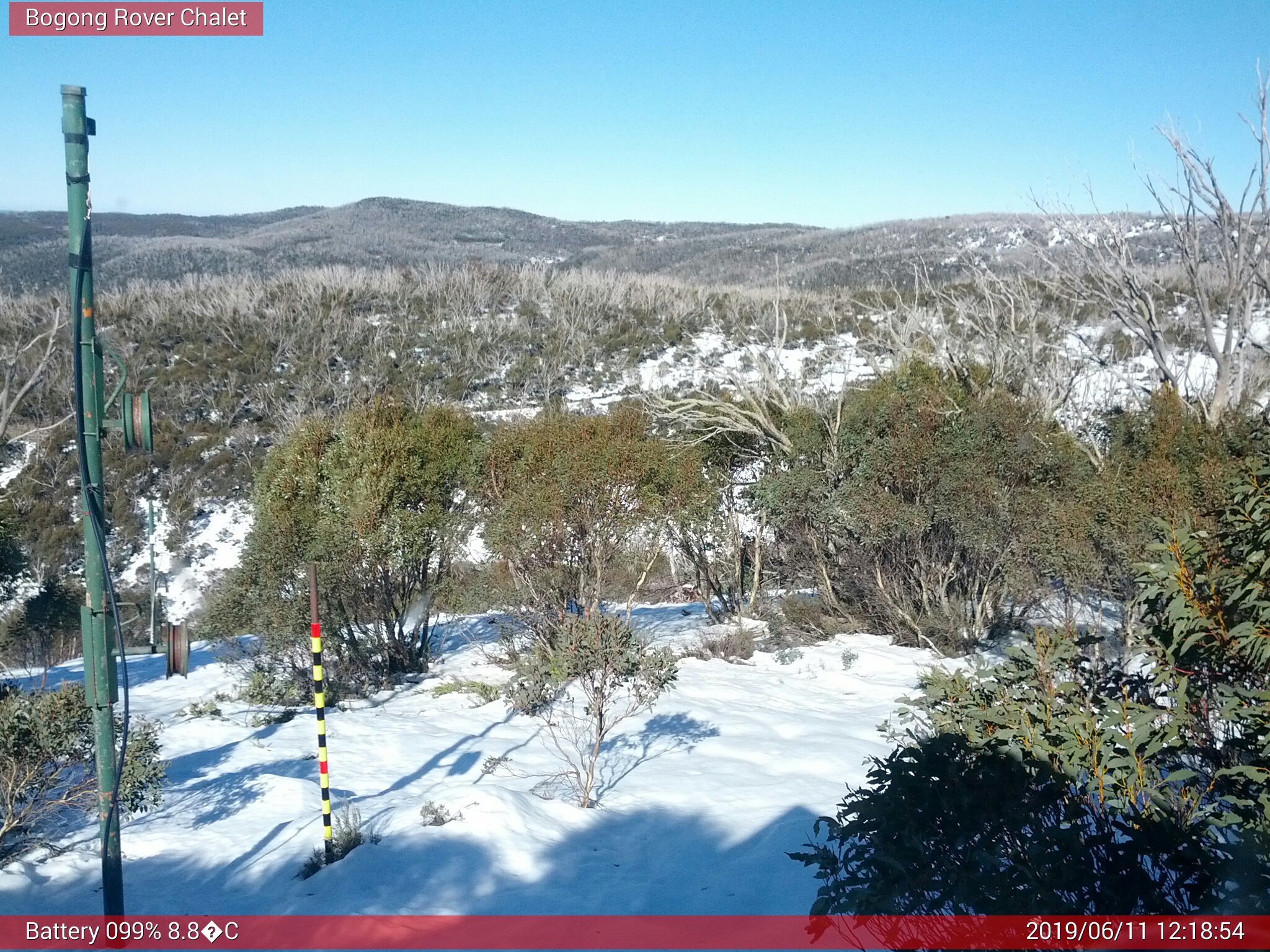 Bogong Web Cam 12:18pm Tuesday 11th of June 2019