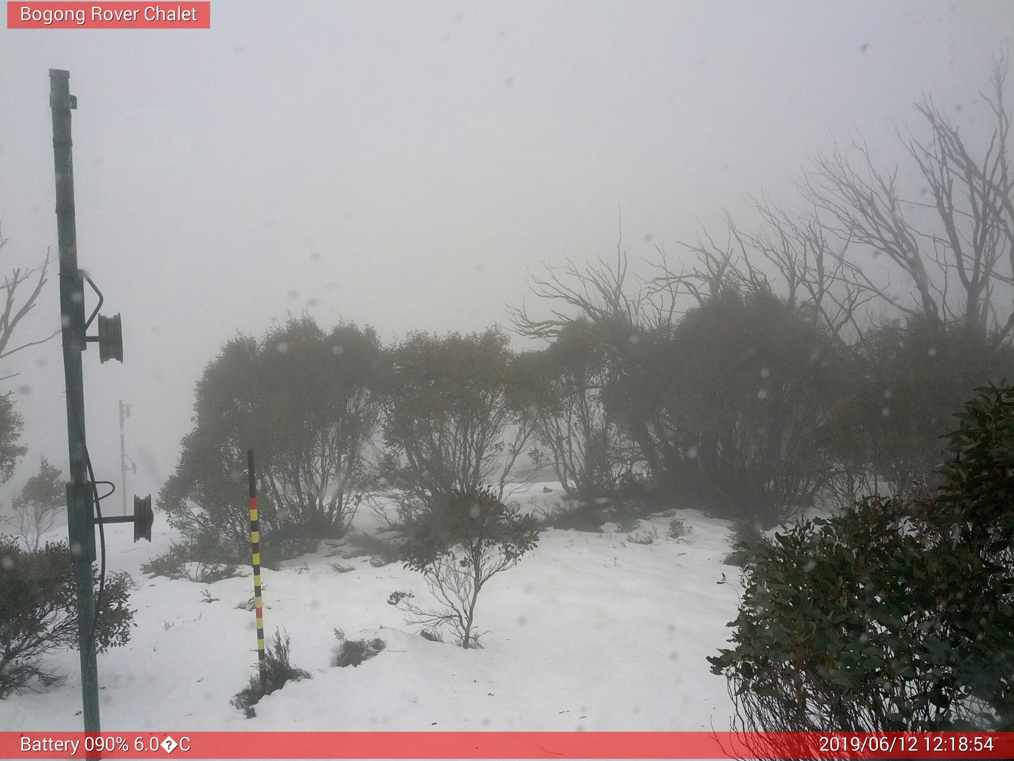 Bogong Web Cam 12:18pm Wednesday 12th of June 2019