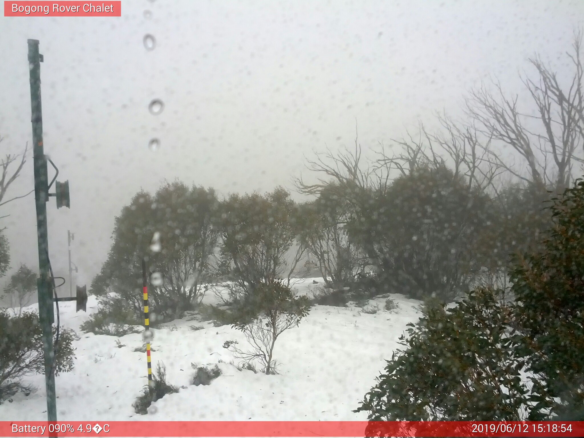 Bogong Web Cam 3:18pm Wednesday 12th of June 2019