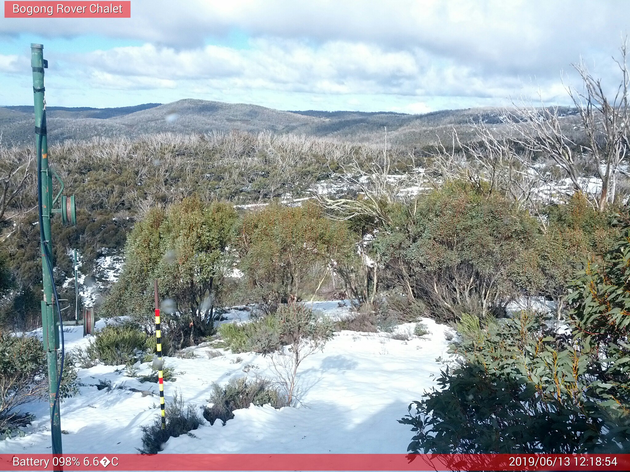 Bogong Web Cam 12:18pm Thursday 13th of June 2019