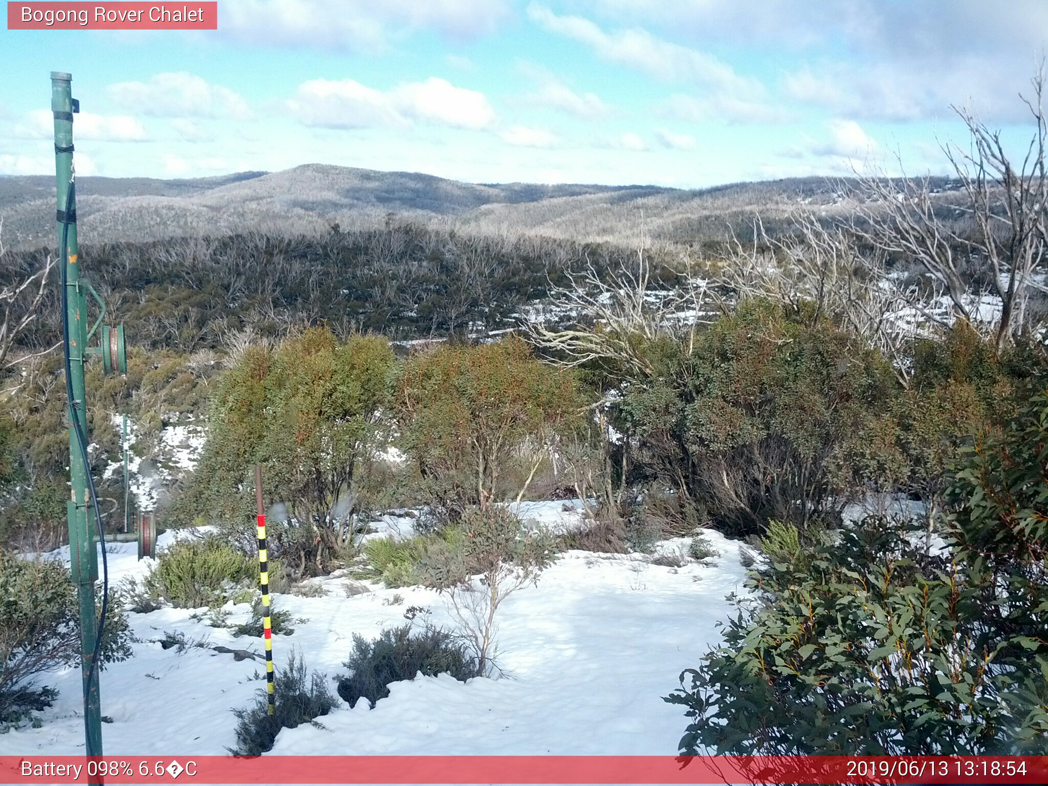 Bogong Web Cam 1:18pm Thursday 13th of June 2019