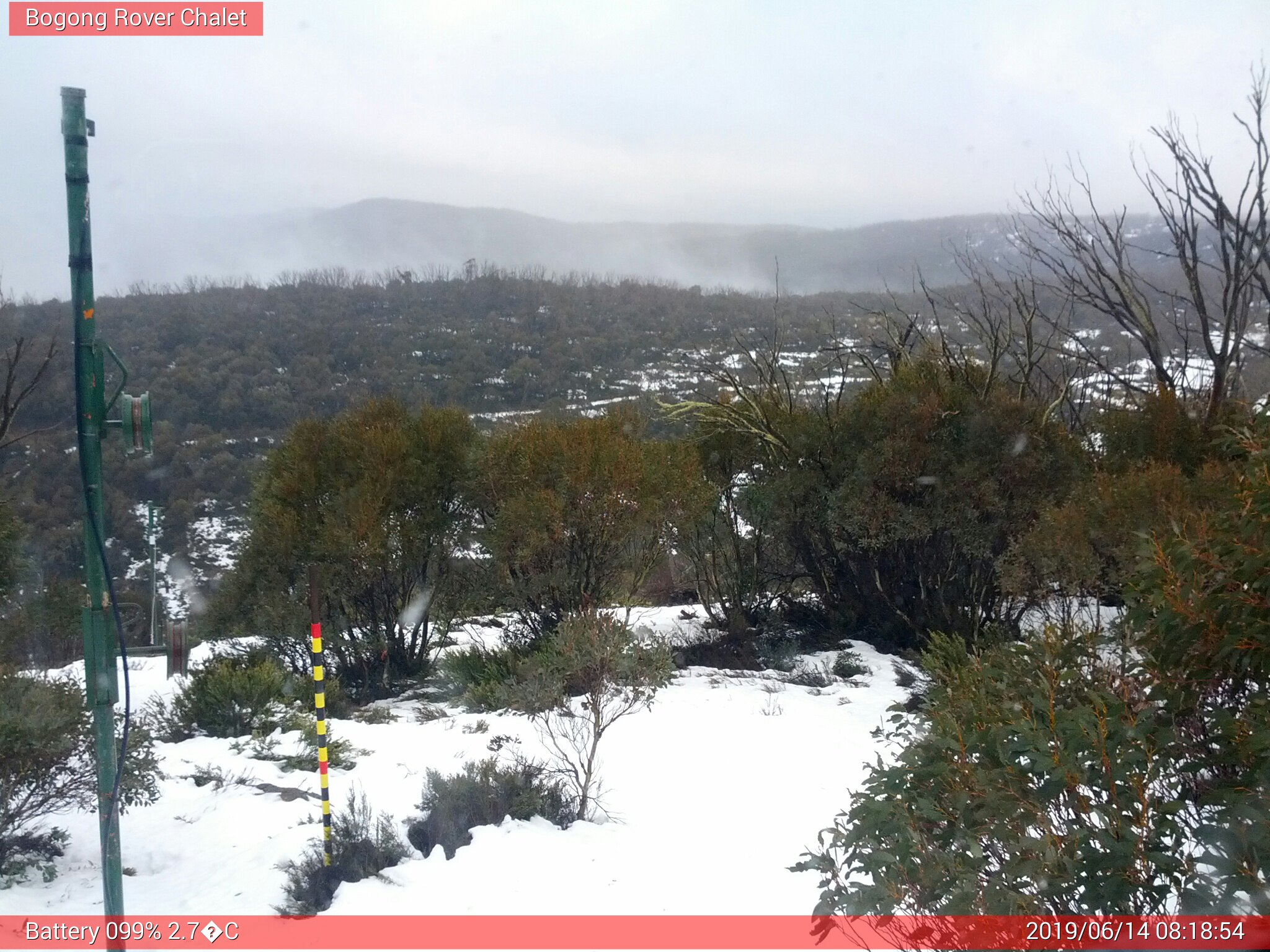 Bogong Web Cam 8:18am Friday 14th of June 2019