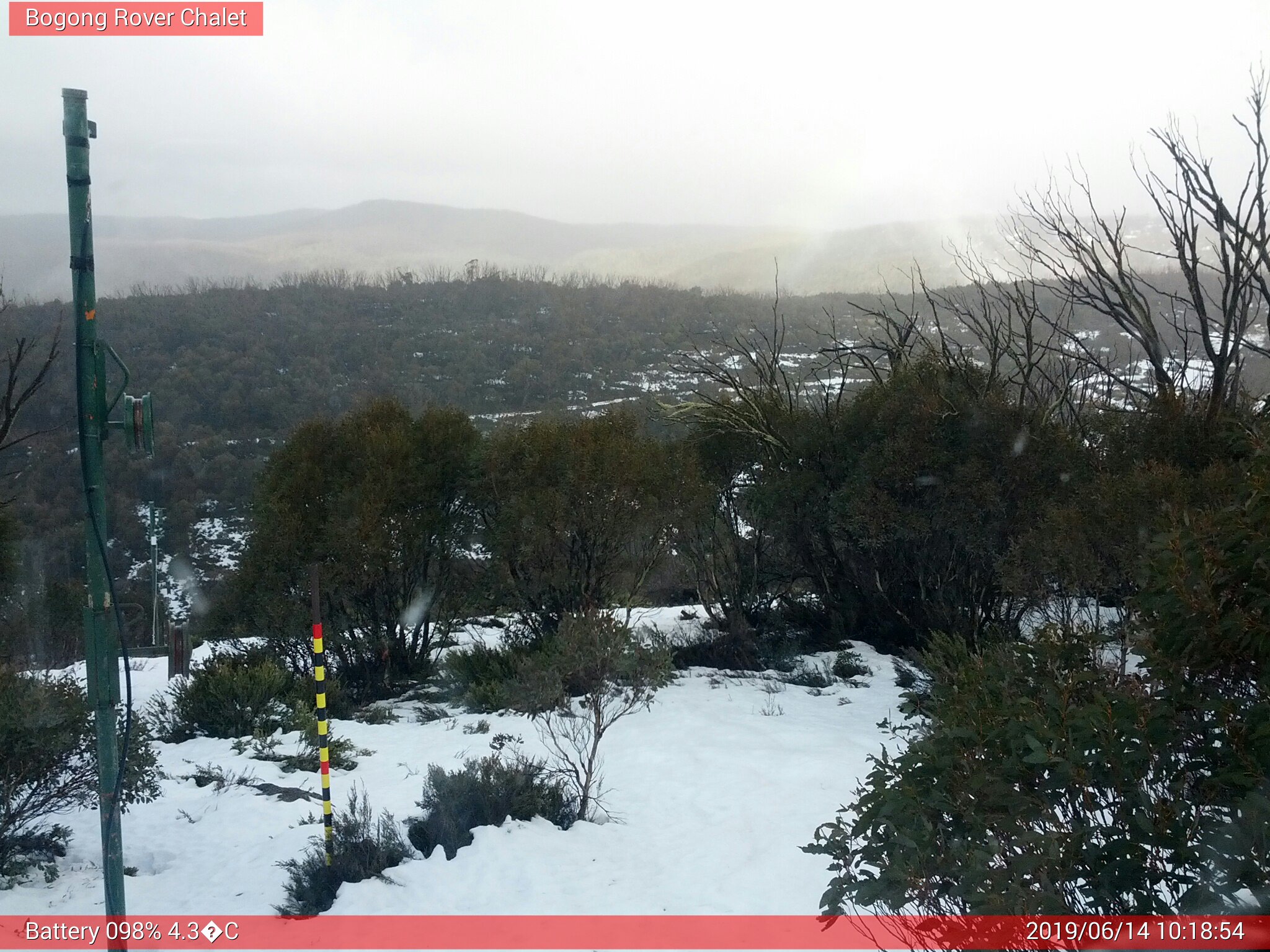 Bogong Web Cam 10:18am Friday 14th of June 2019