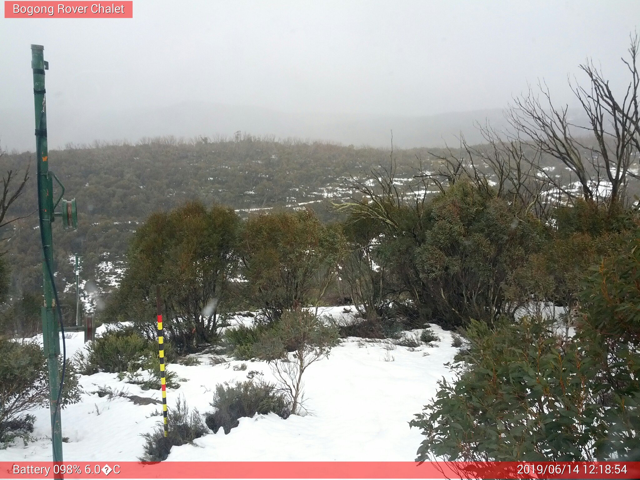 Bogong Web Cam 12:18pm Friday 14th of June 2019