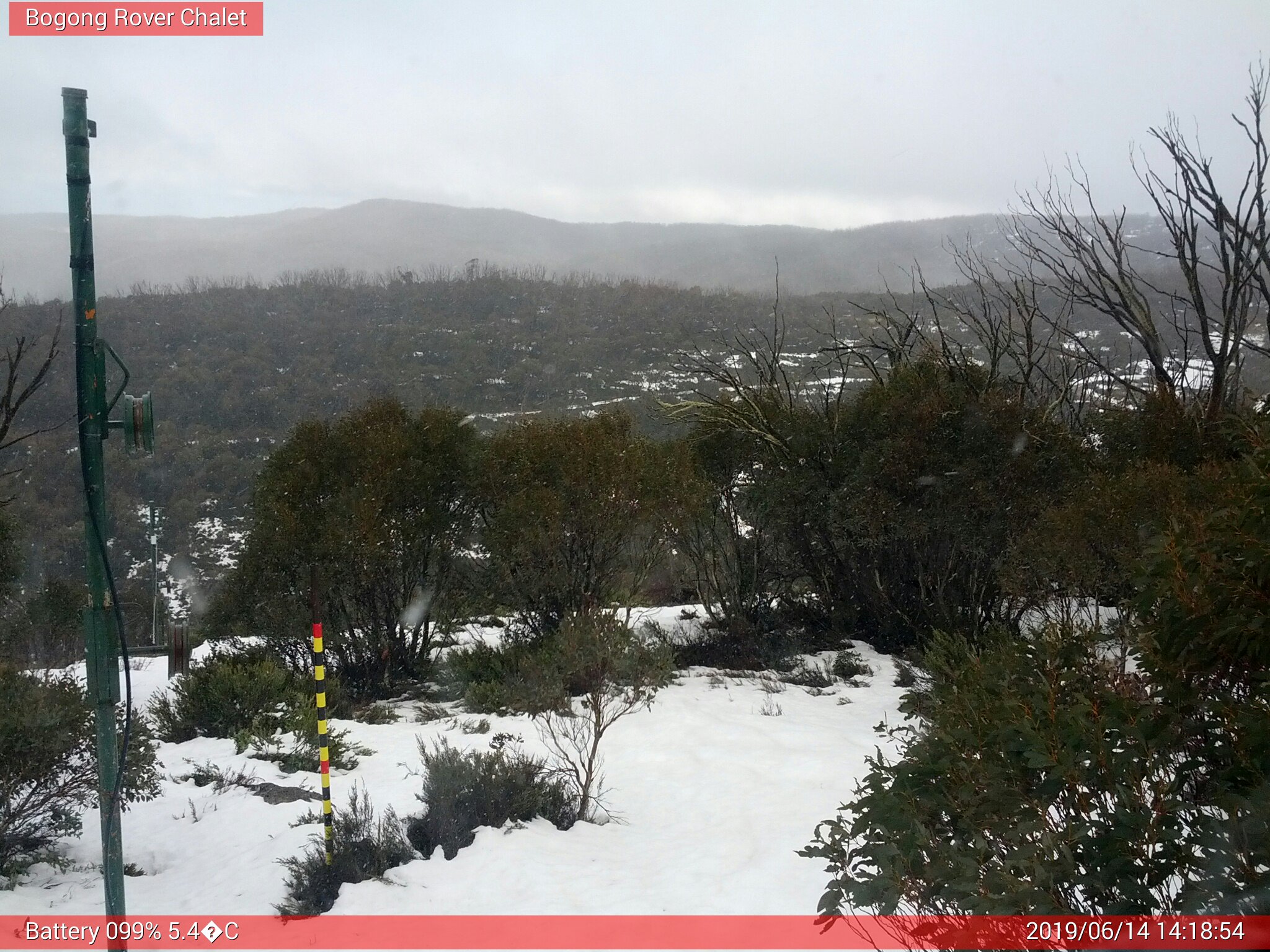 Bogong Web Cam 2:18pm Friday 14th of June 2019