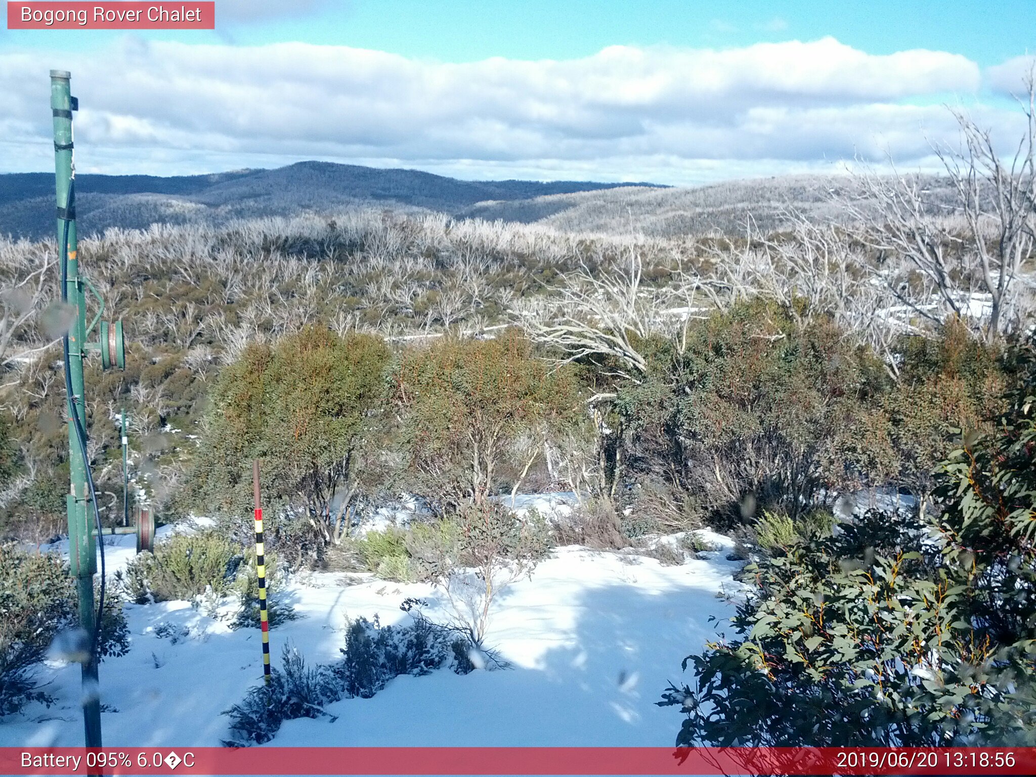 Bogong Web Cam 1:18pm Thursday 20th of June 2019