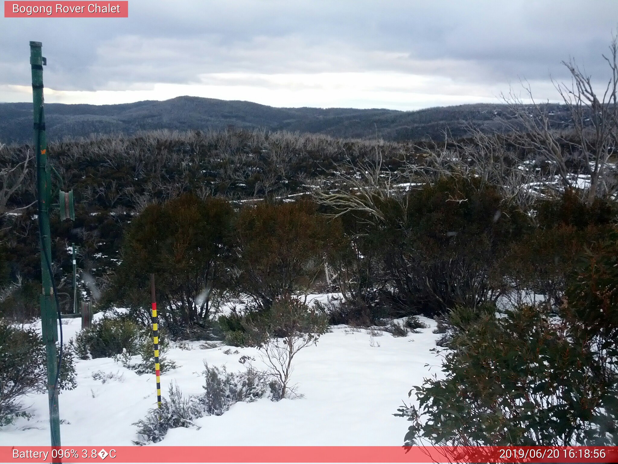 Bogong Web Cam 4:18pm Thursday 20th of June 2019