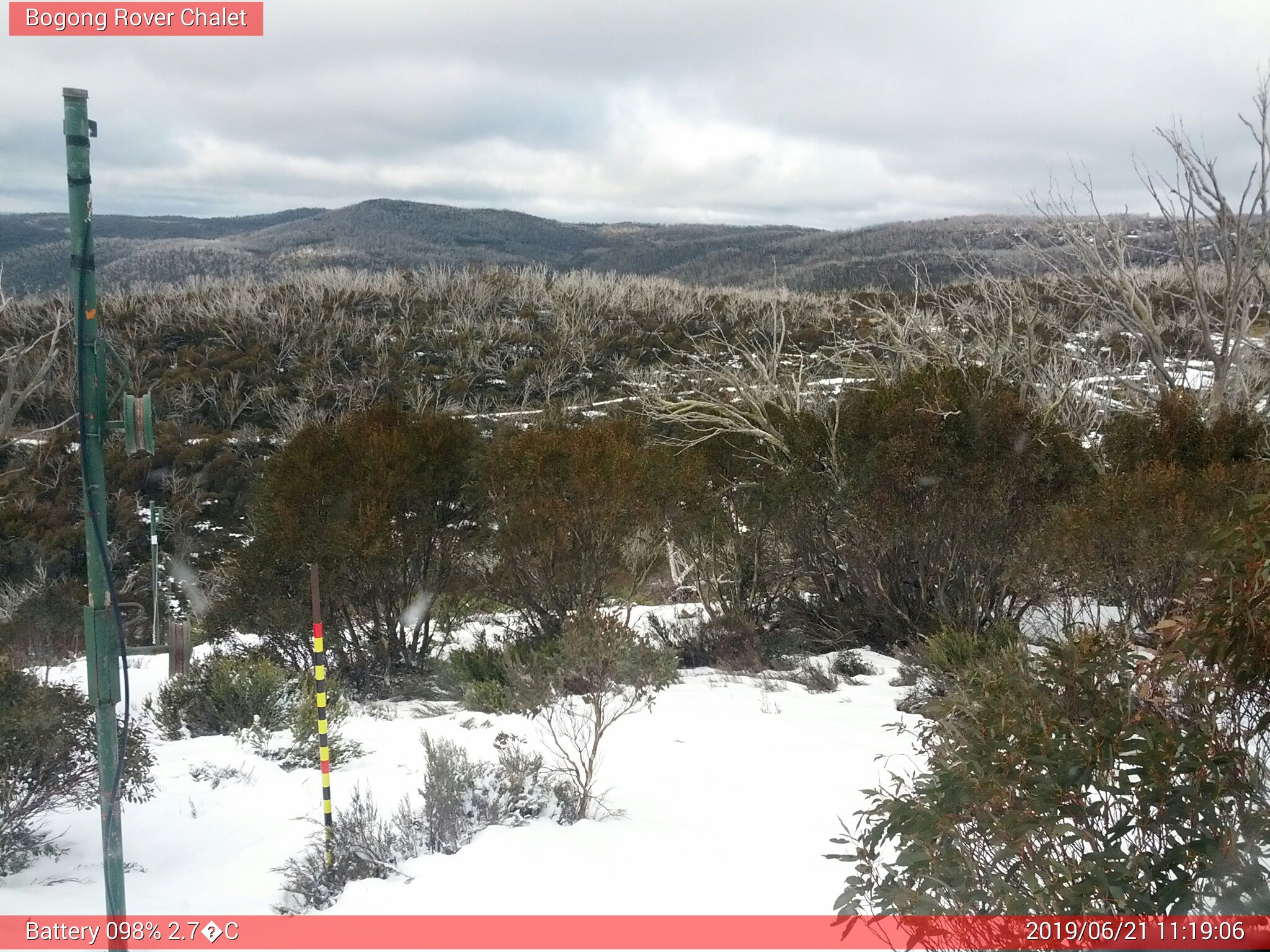 Bogong Web Cam 11:19am Friday 21st of June 2019