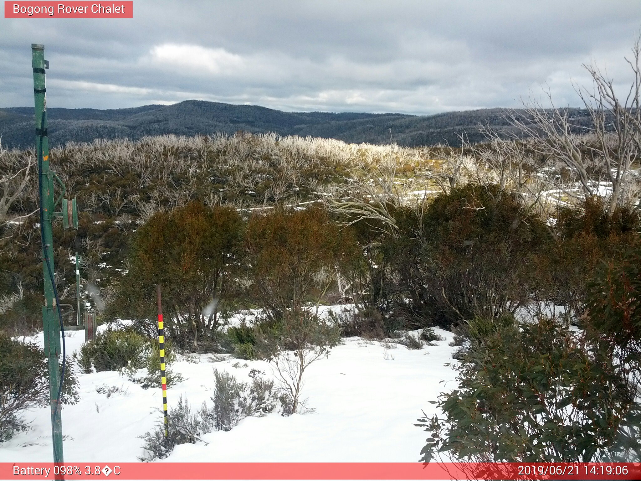 Bogong Web Cam 2:19pm Friday 21st of June 2019