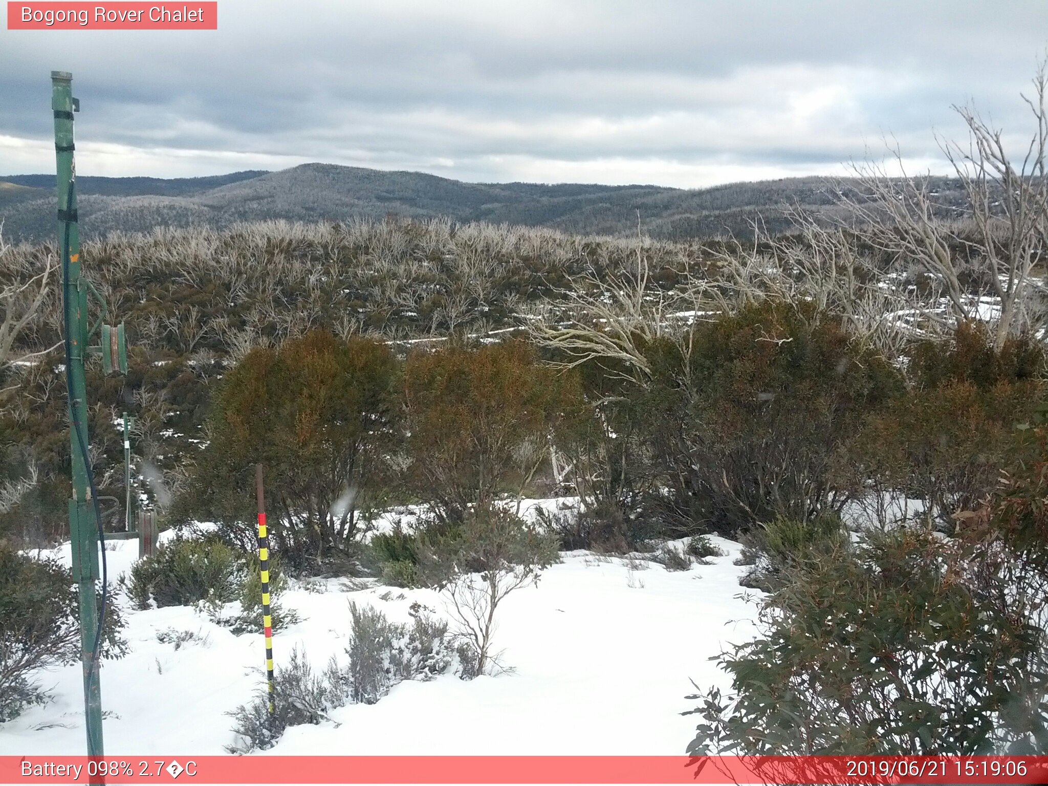 Bogong Web Cam 3:19pm Friday 21st of June 2019