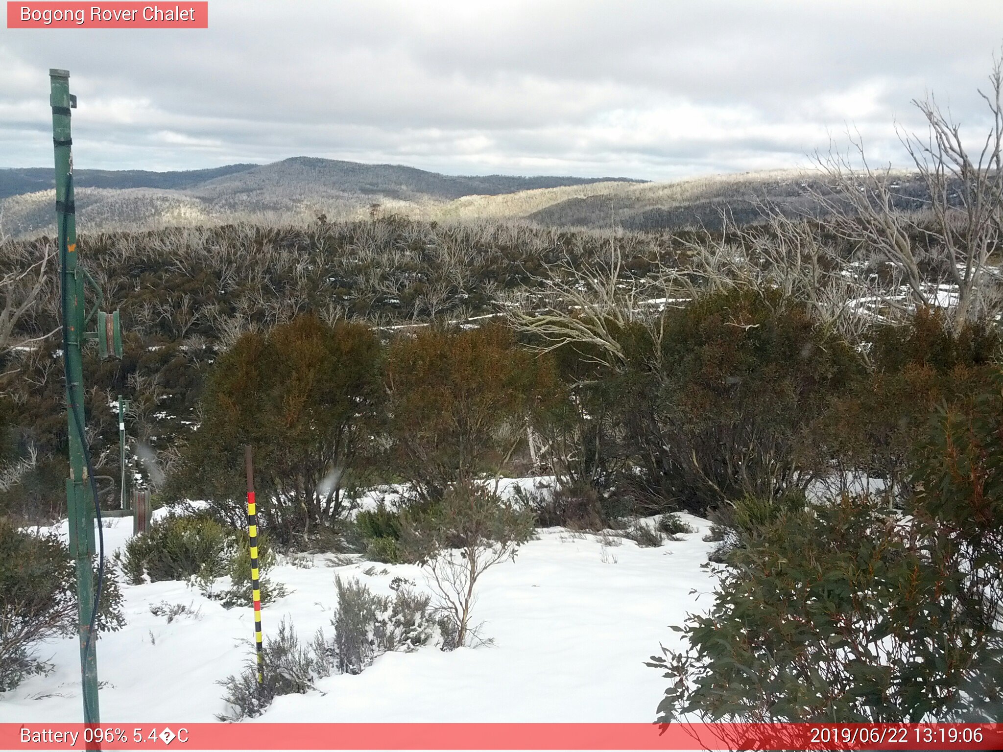 Bogong Web Cam 1:19pm Saturday 22nd of June 2019