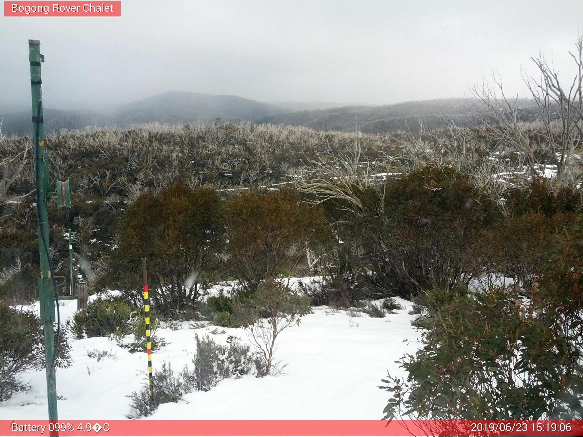 Bogong Web Cam 3:19pm Sunday 23rd of June 2019