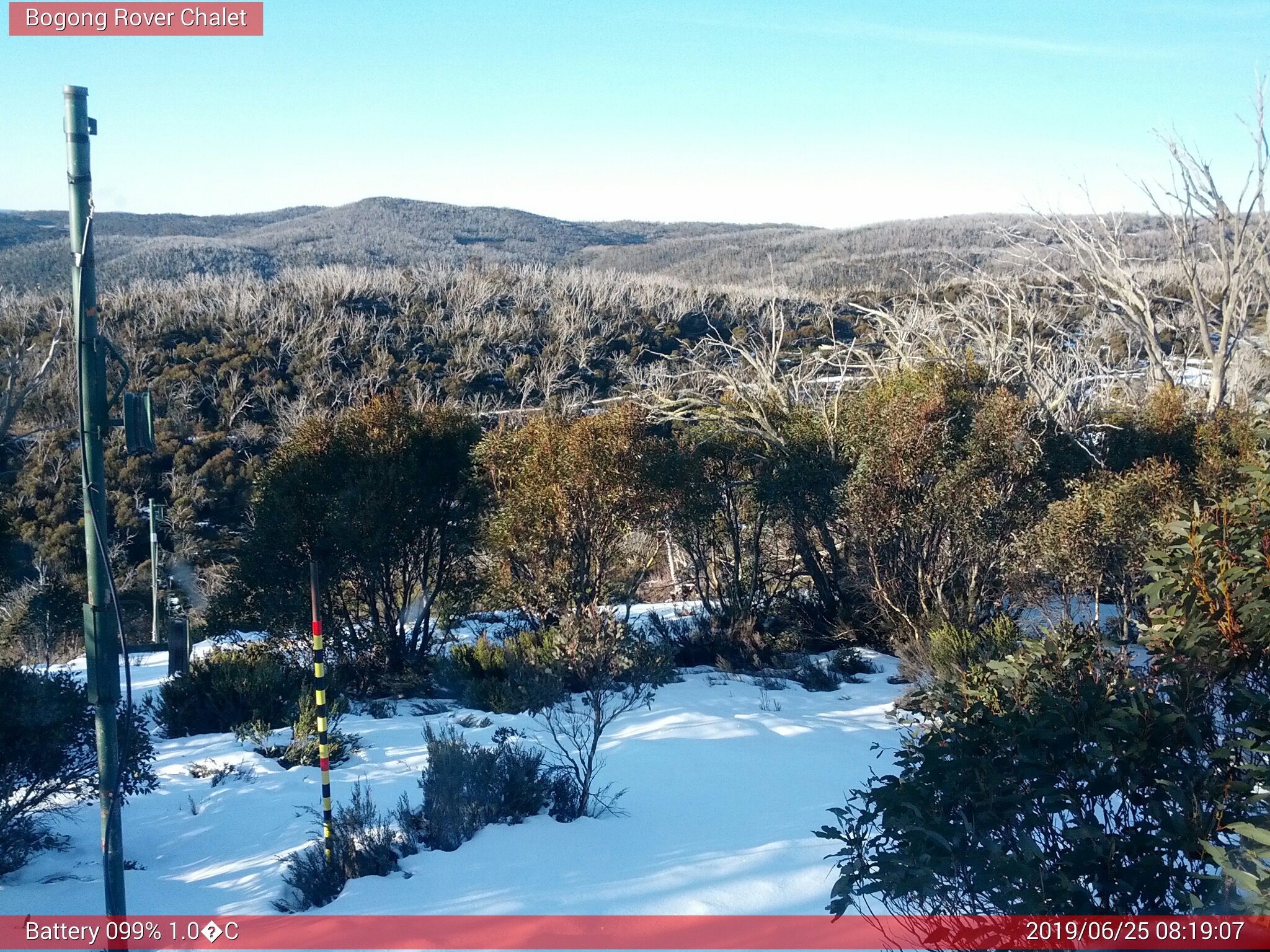 Bogong Web Cam 8:19am Tuesday 25th of June 2019