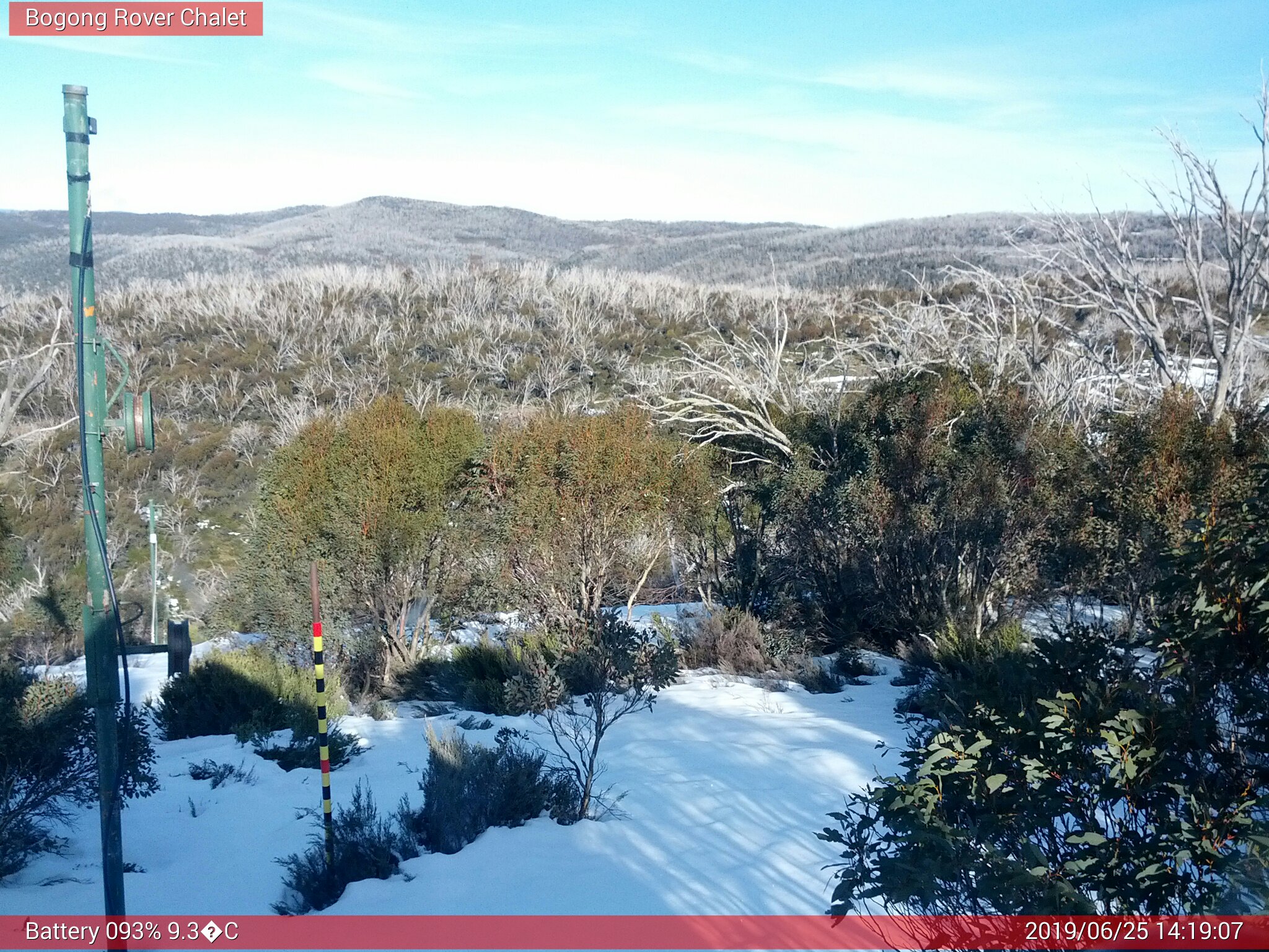 Bogong Web Cam 2:19pm Tuesday 25th of June 2019