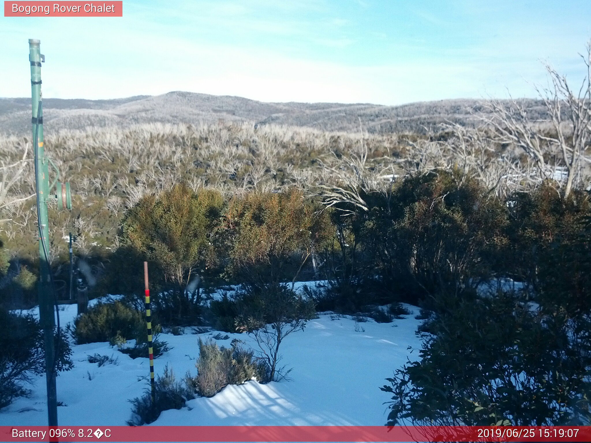 Bogong Web Cam 3:19pm Tuesday 25th of June 2019