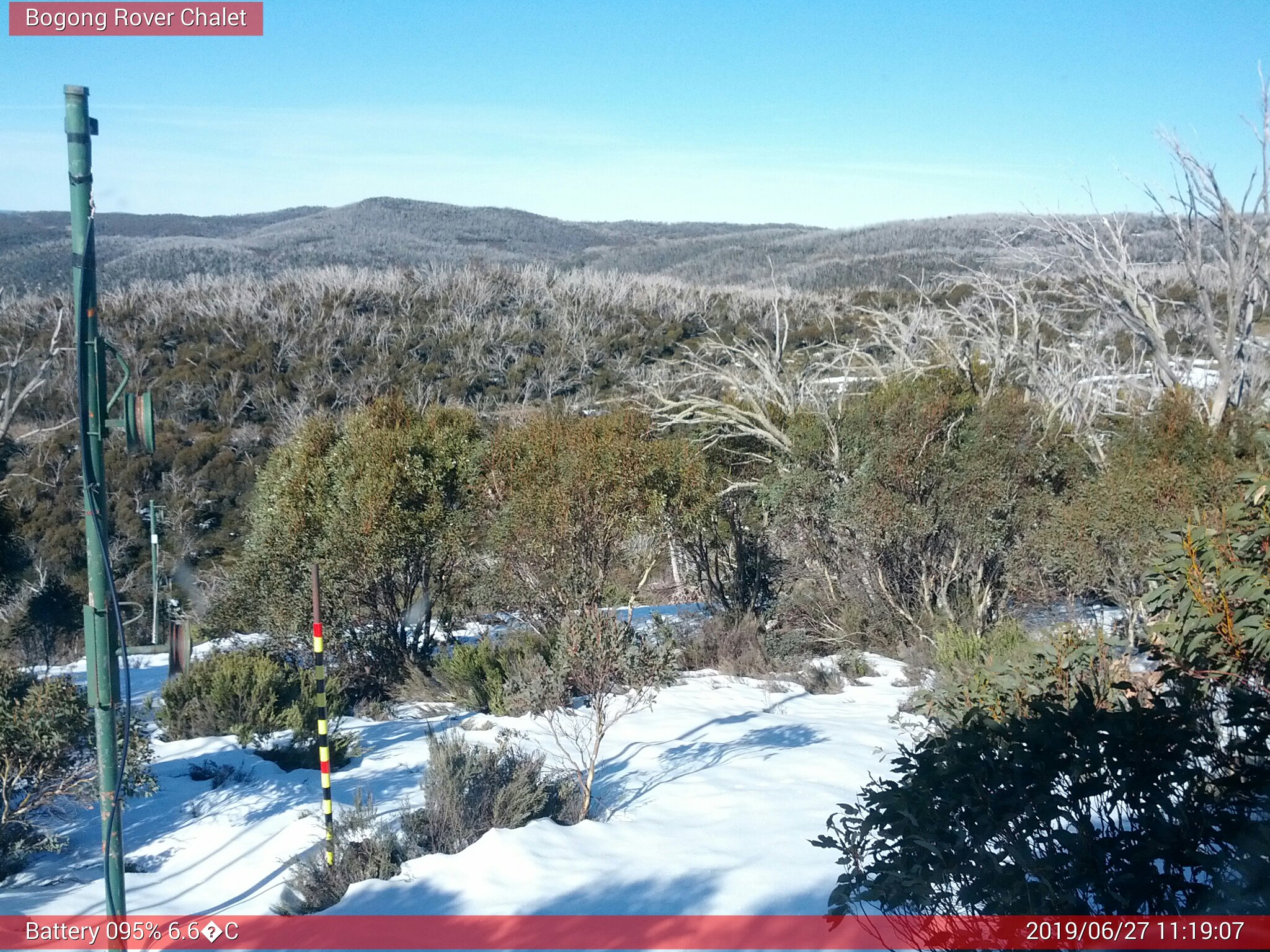 Bogong Web Cam 11:19am Thursday 27th of June 2019