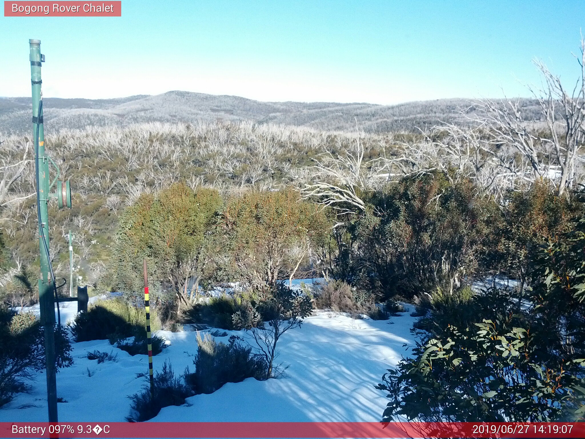 Bogong Web Cam 2:19pm Thursday 27th of June 2019