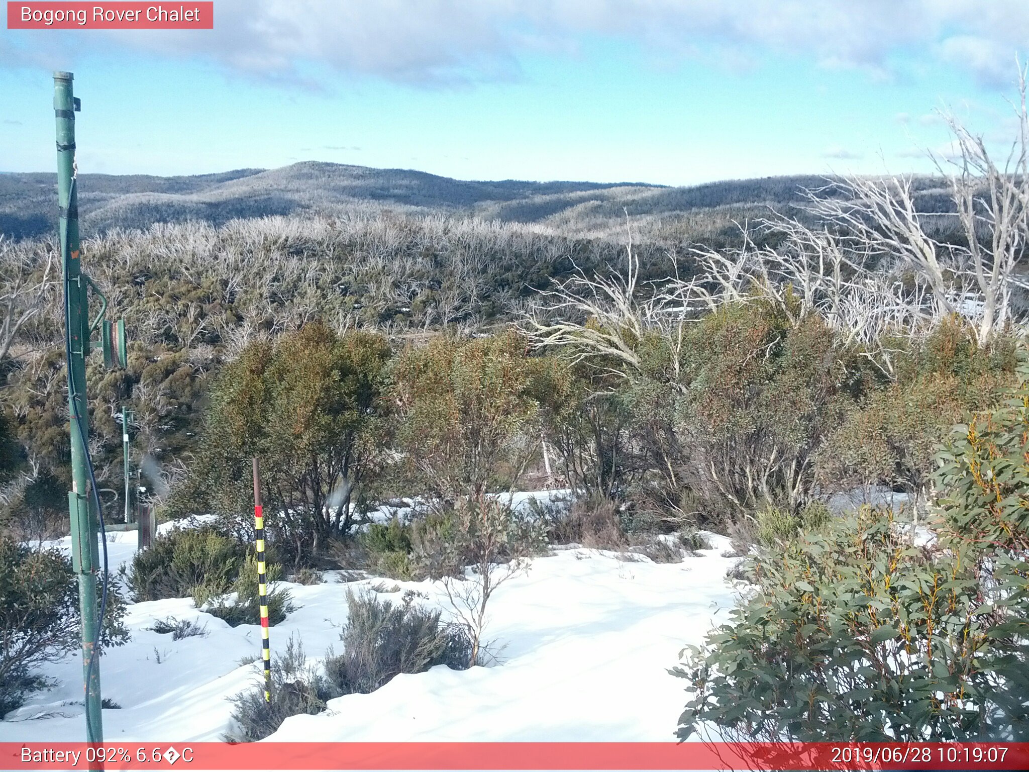 Bogong Web Cam 10:19am Friday 28th of June 2019