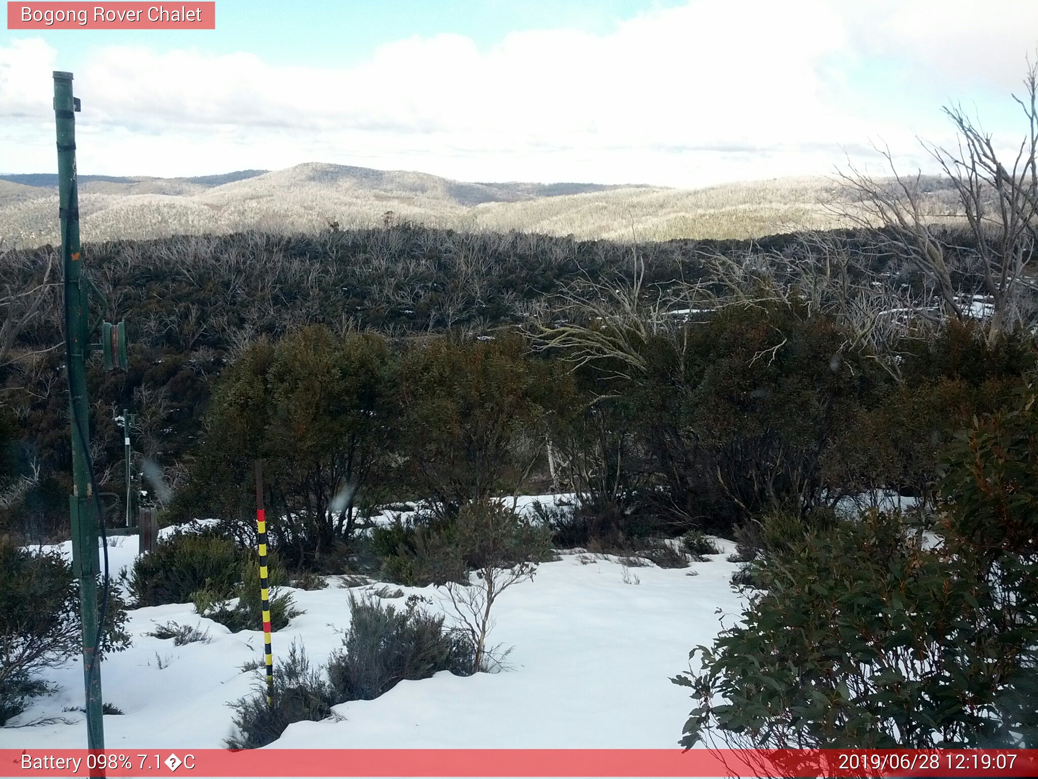 Bogong Web Cam 12:19pm Friday 28th of June 2019