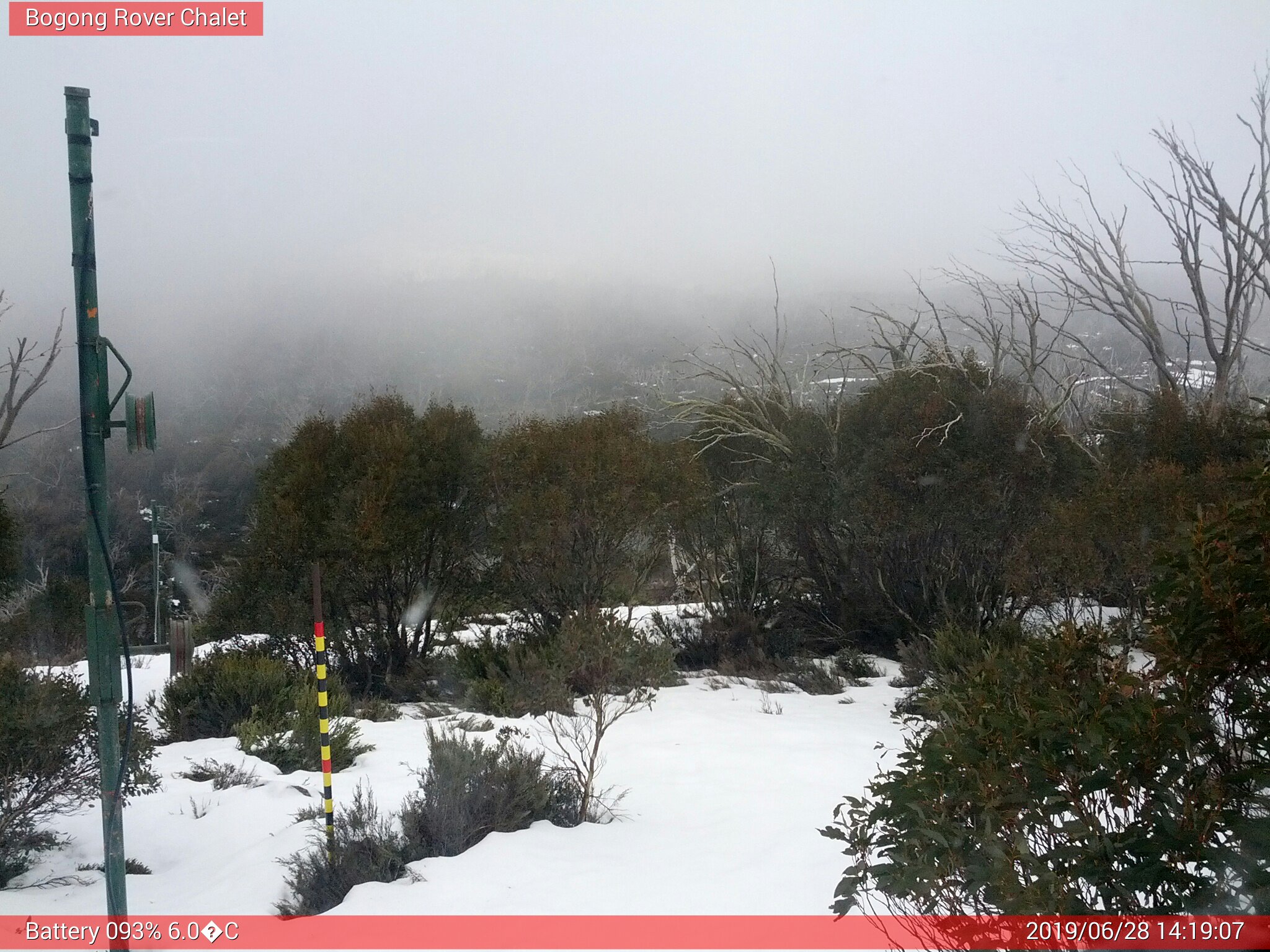 Bogong Web Cam 2:19pm Friday 28th of June 2019