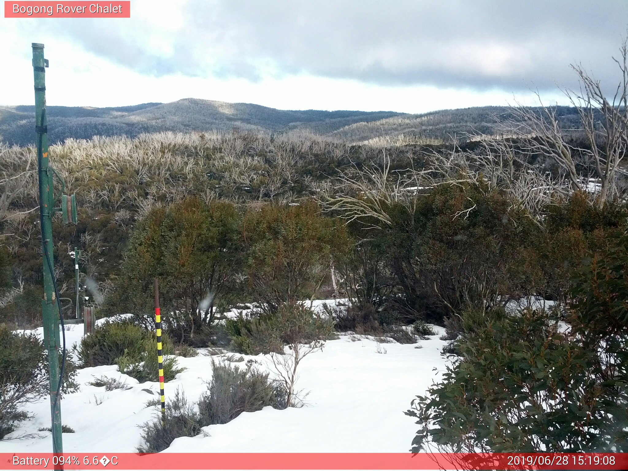 Bogong Web Cam 3:19pm Friday 28th of June 2019