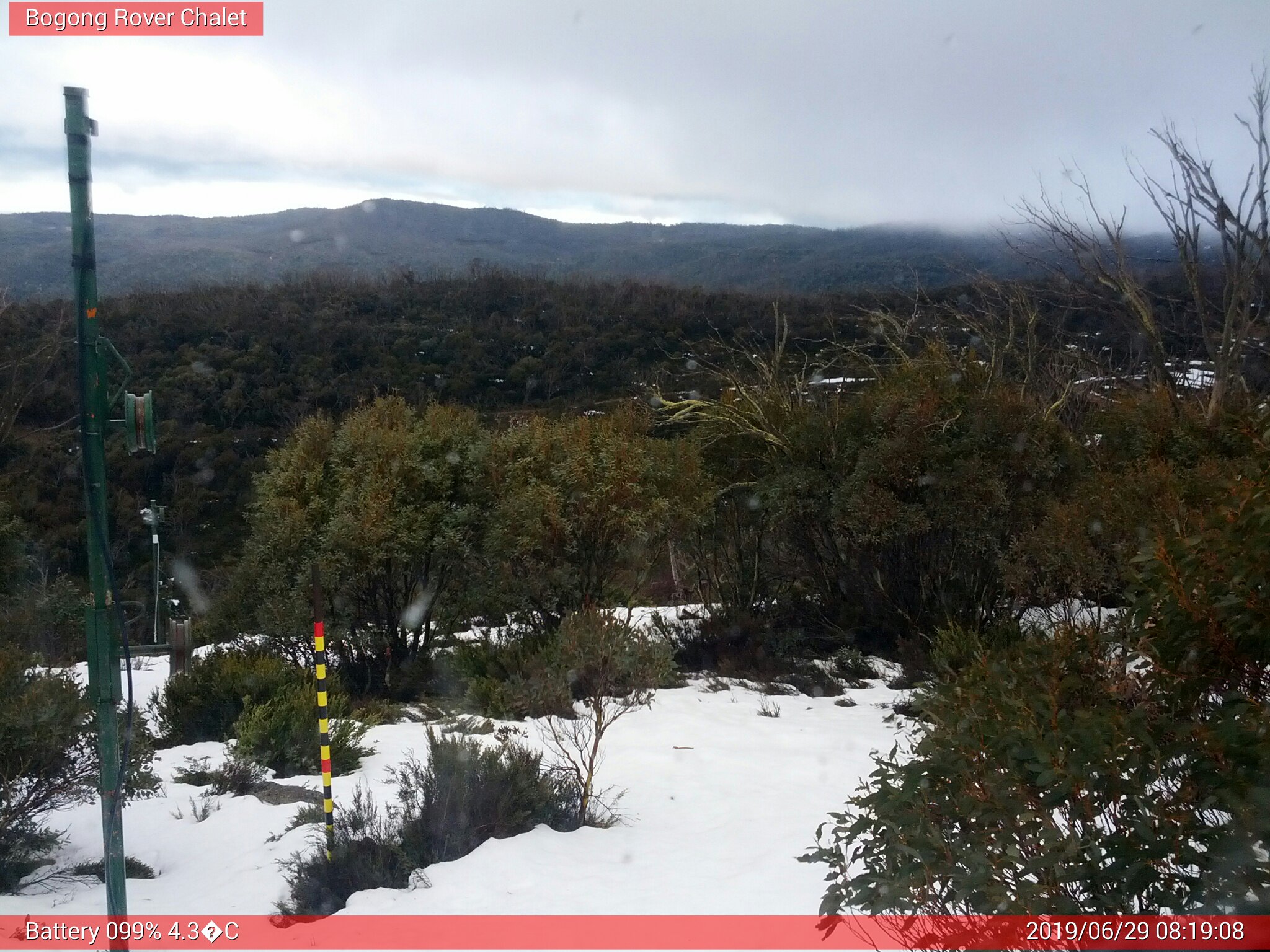 Bogong Web Cam 8:19am Saturday 29th of June 2019