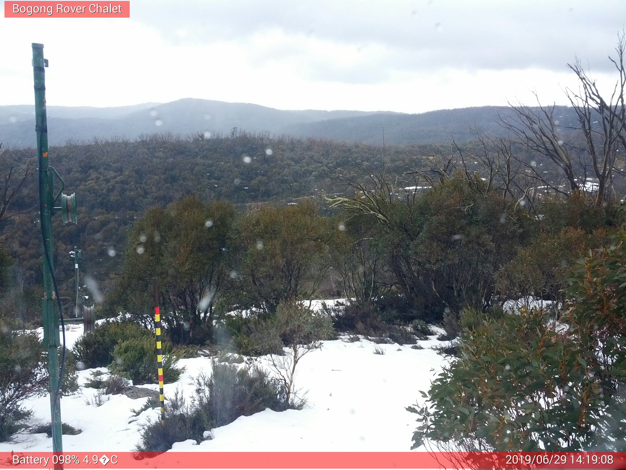 Bogong Web Cam 2:19pm Saturday 29th of June 2019