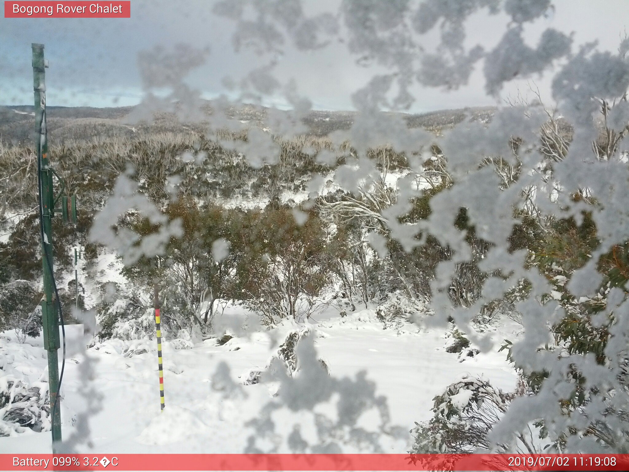 Bogong Web Cam 11:19am Tuesday 2nd of July 2019