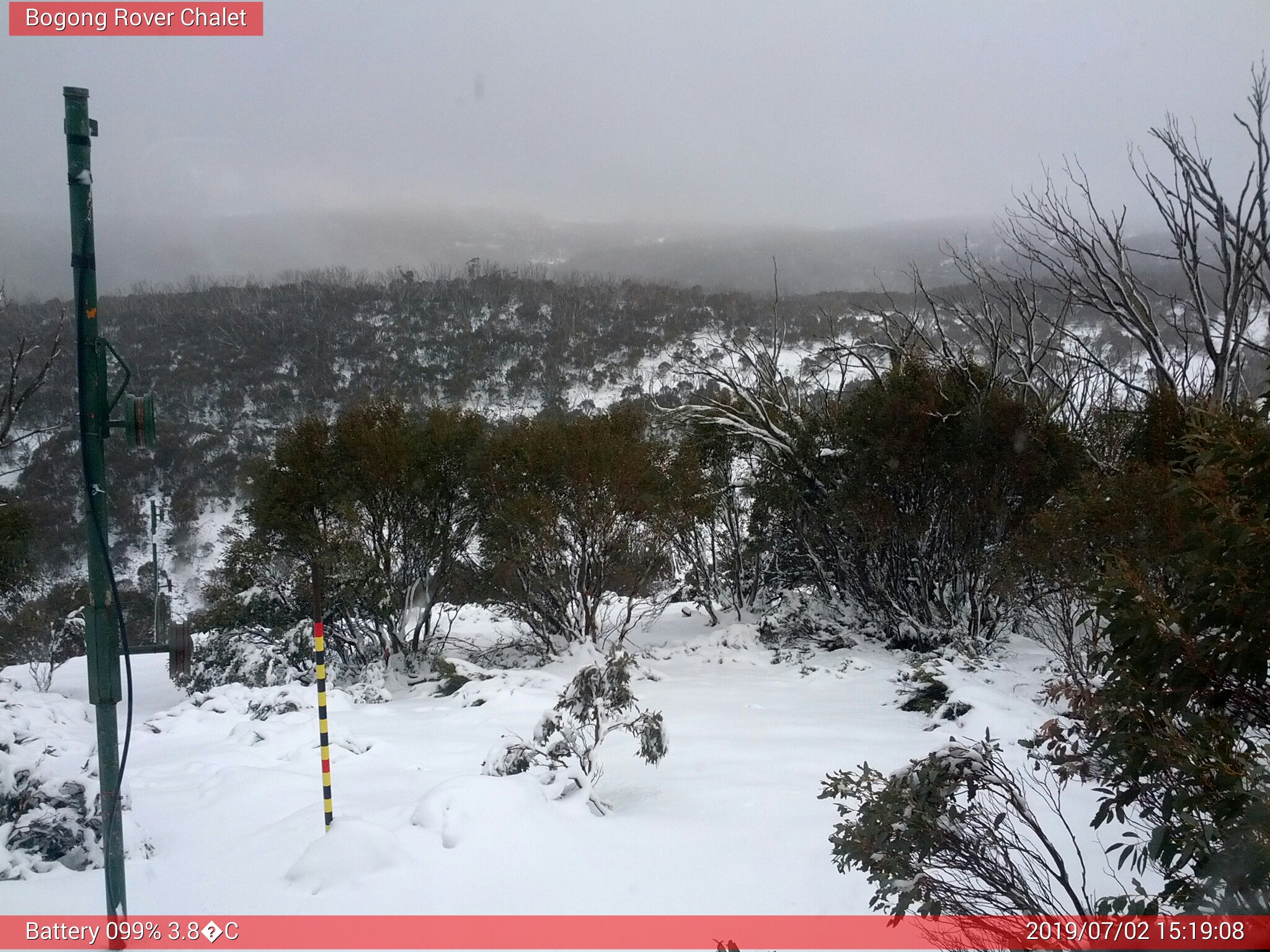 Bogong Web Cam 3:19pm Tuesday 2nd of July 2019