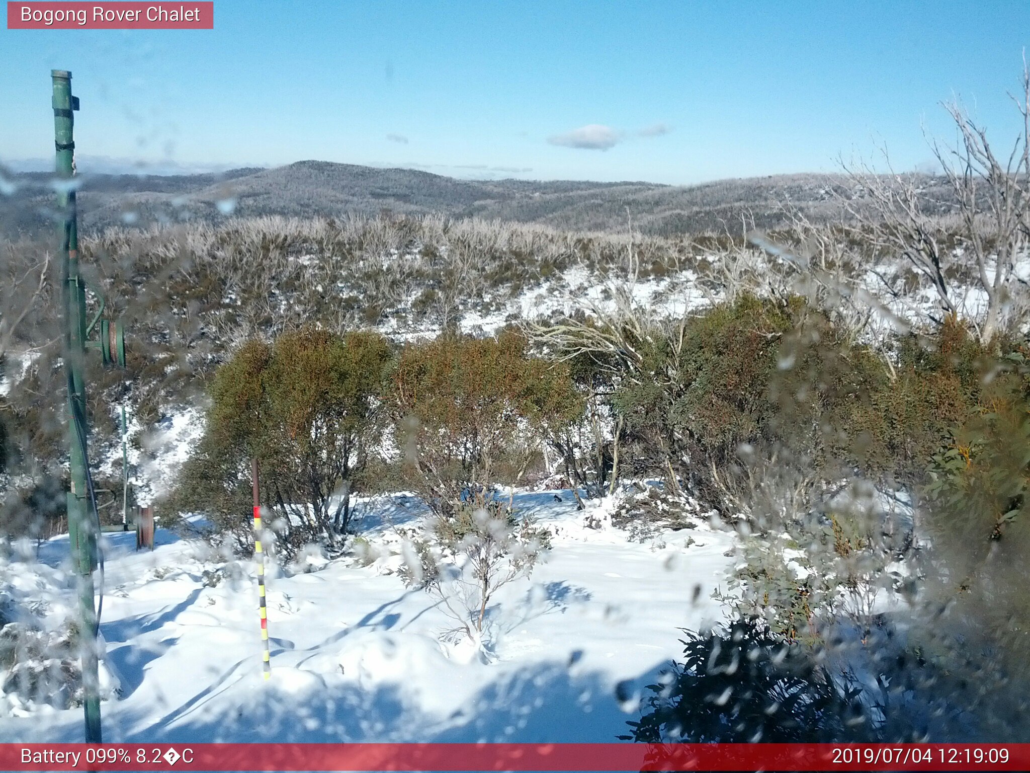 Bogong Web Cam 12:19pm Thursday 4th of July 2019