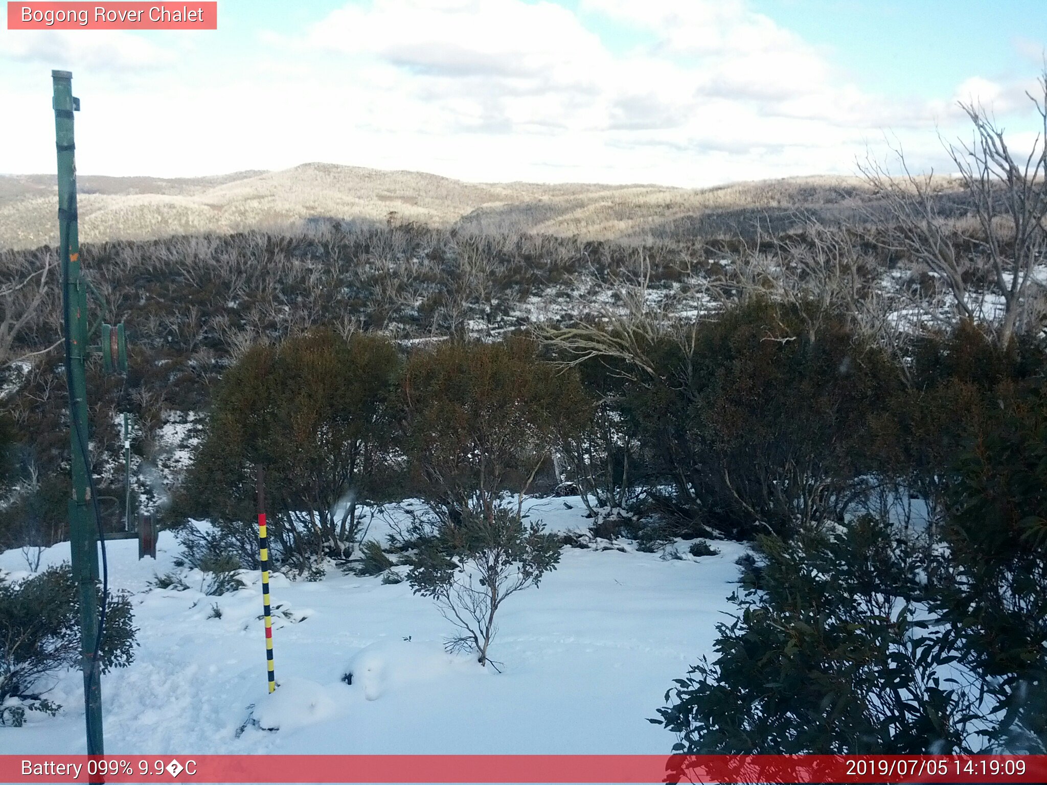 Bogong Web Cam 2:19pm Friday 5th of July 2019