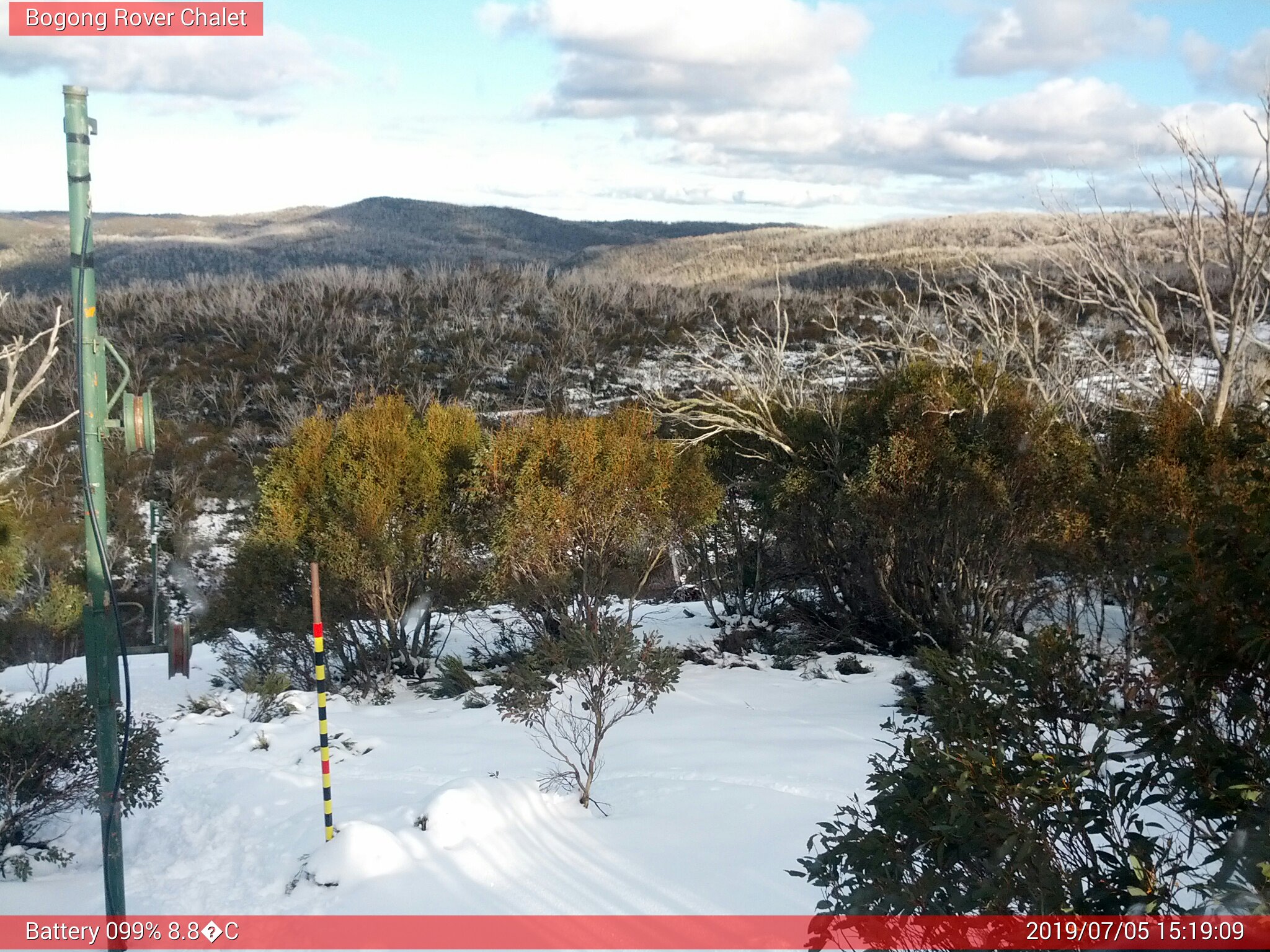 Bogong Web Cam 3:19pm Friday 5th of July 2019