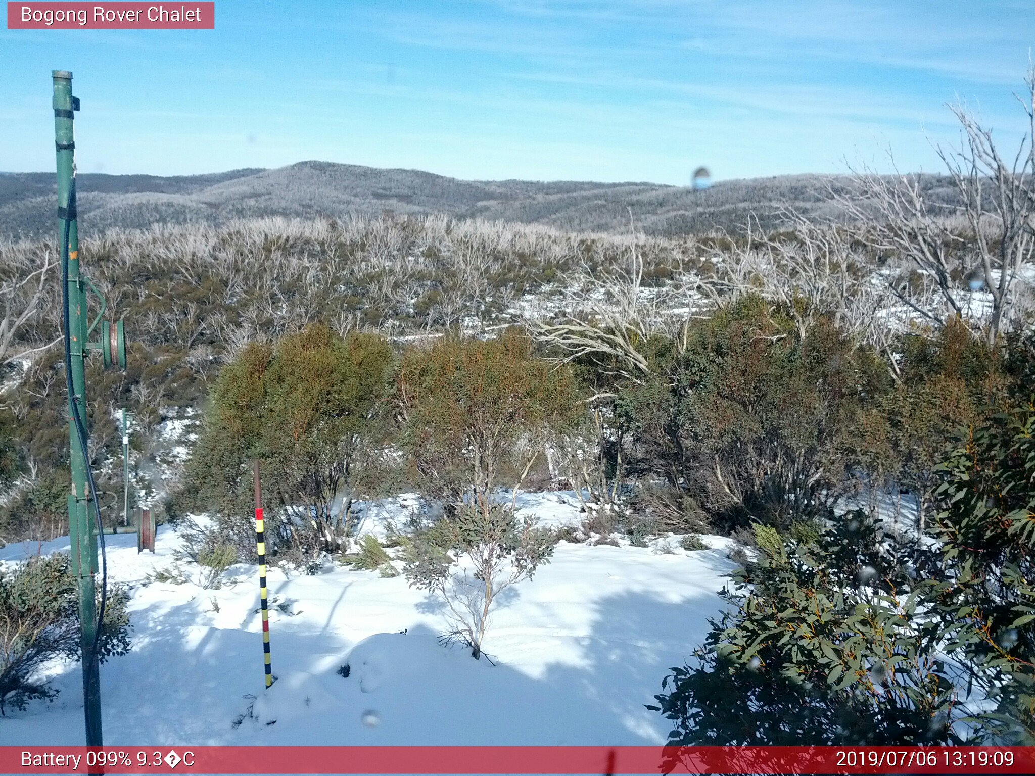 Bogong Web Cam 1:19pm Saturday 6th of July 2019