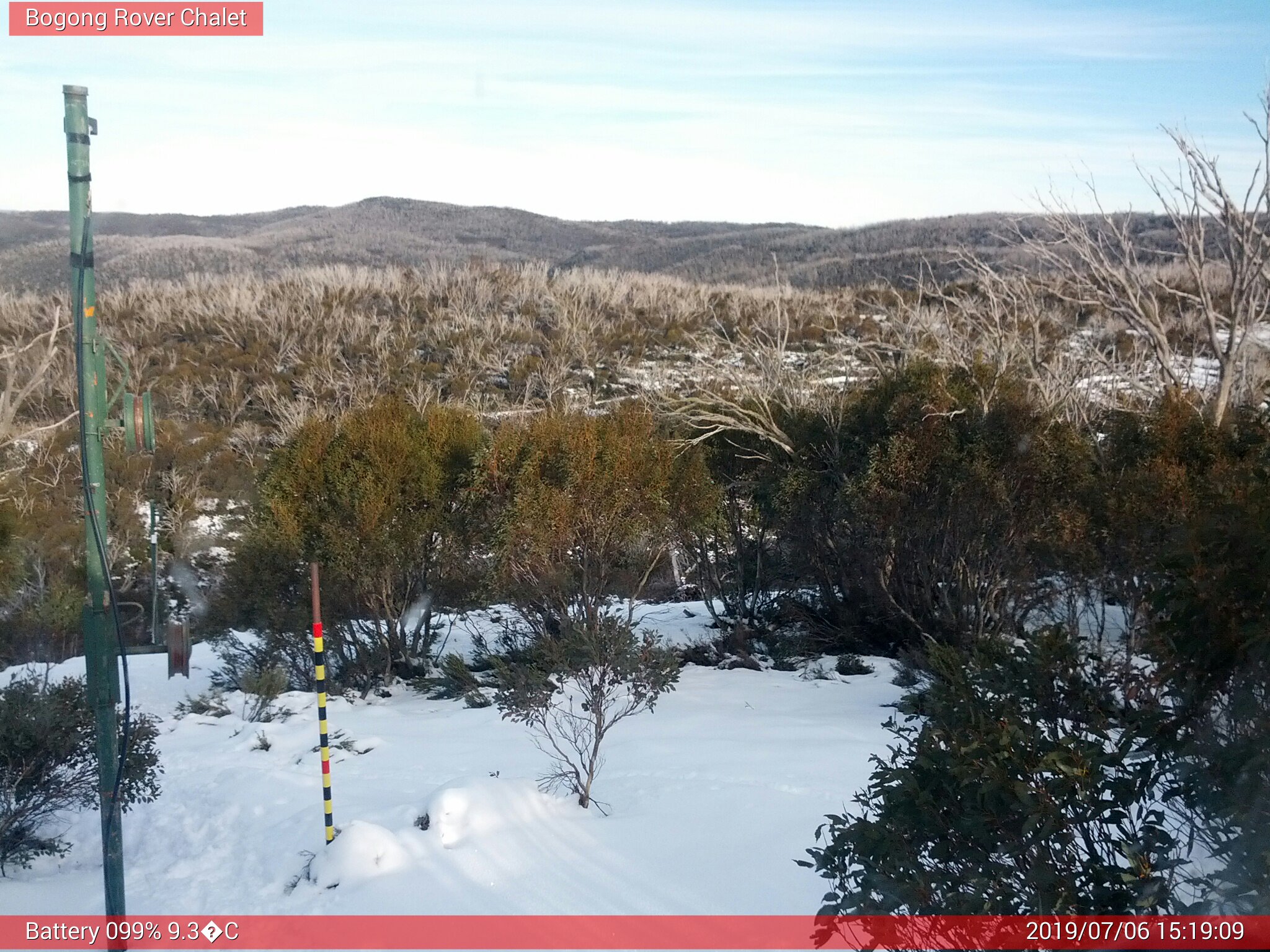 Bogong Web Cam 3:19pm Saturday 6th of July 2019