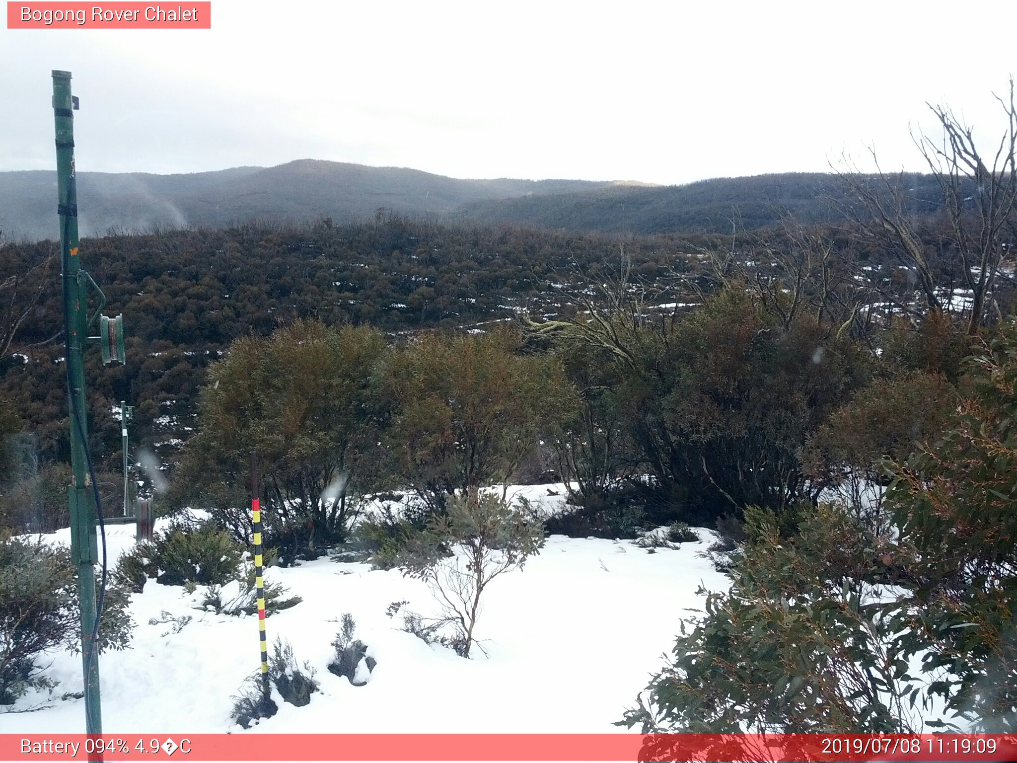 Bogong Web Cam 11:19am Monday 8th of July 2019