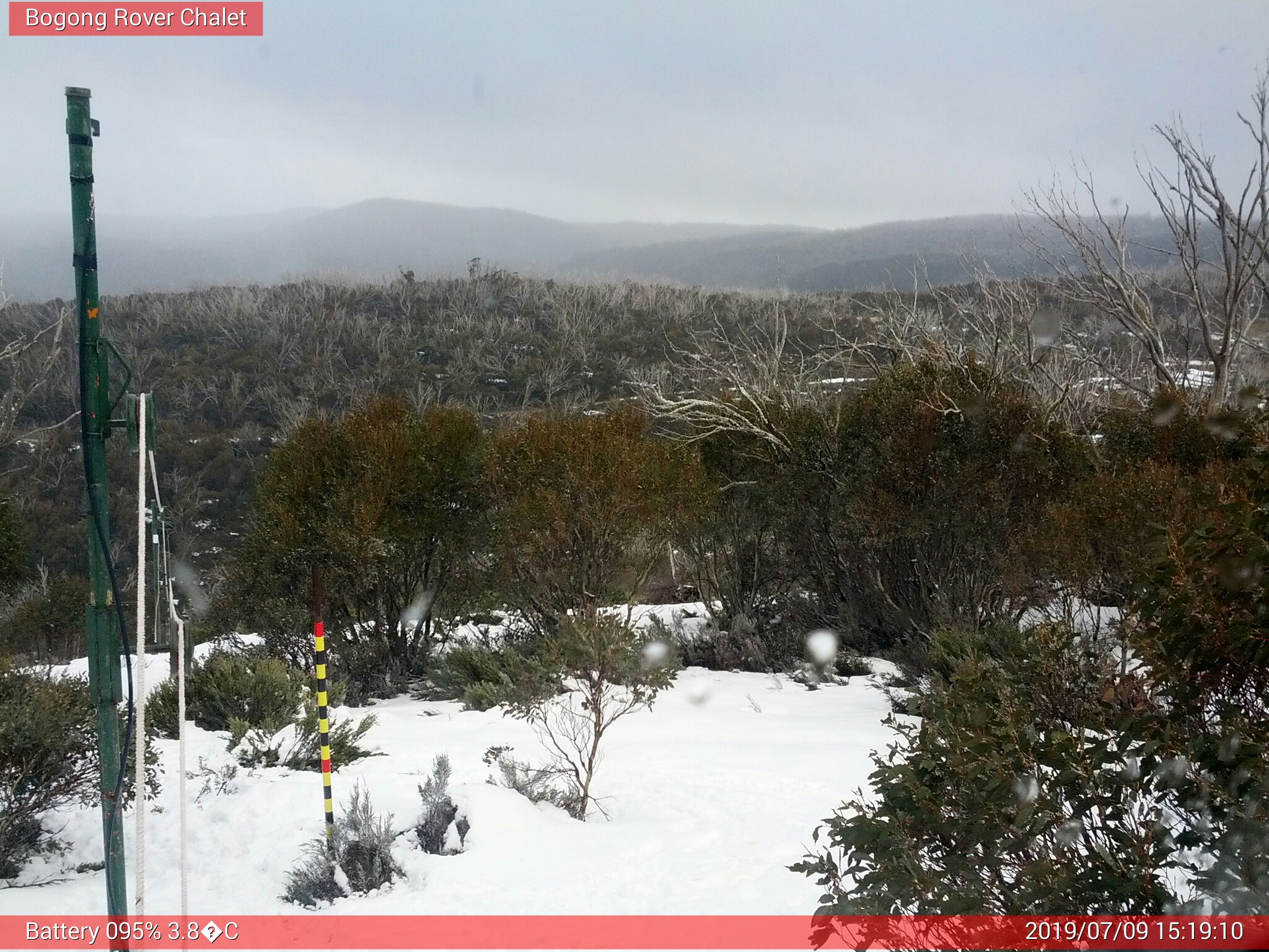 Bogong Web Cam 3:19pm Tuesday 9th of July 2019