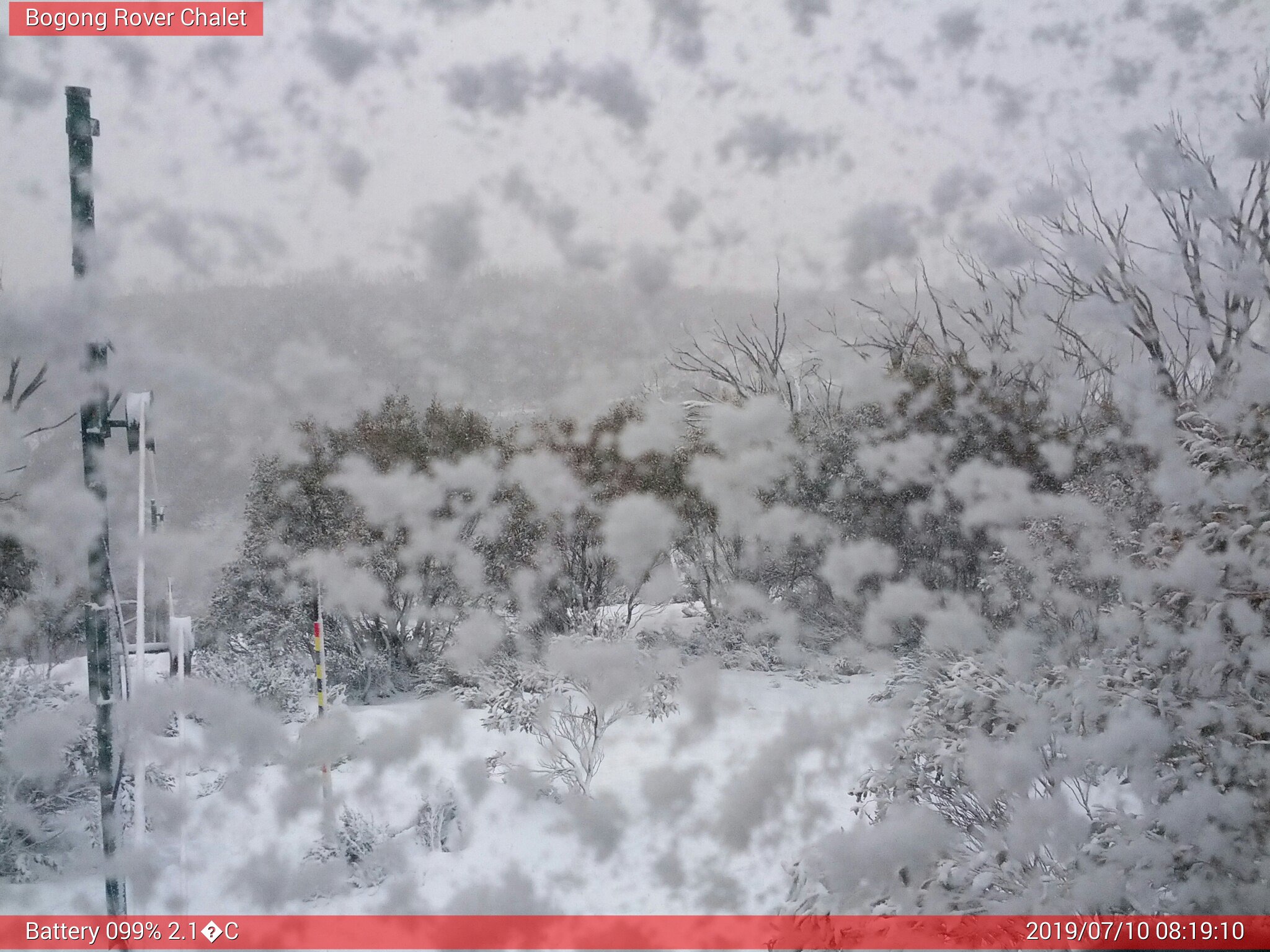 Bogong Web Cam 8:19am Wednesday 10th of July 2019