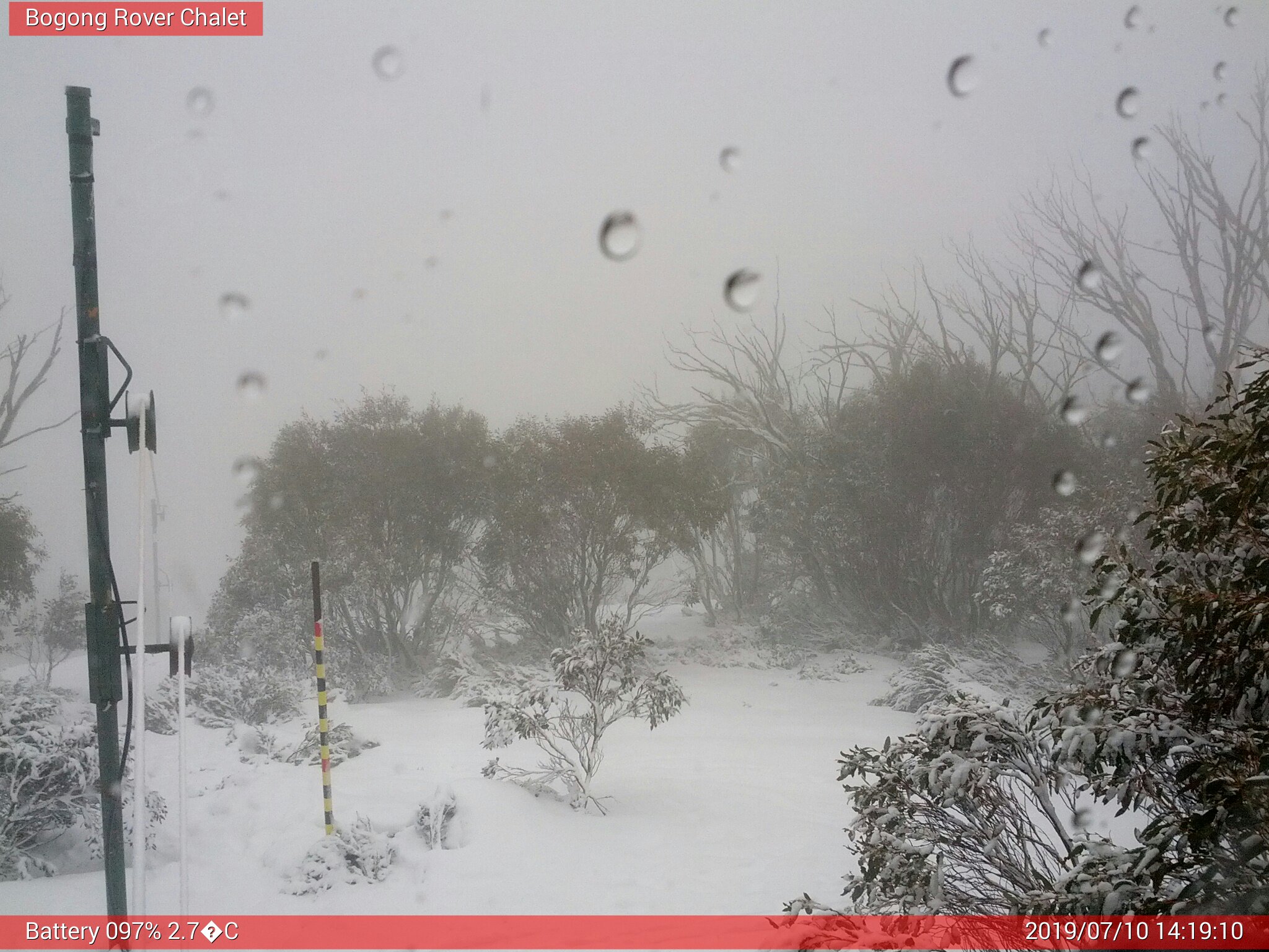 Bogong Web Cam 2:19pm Wednesday 10th of July 2019