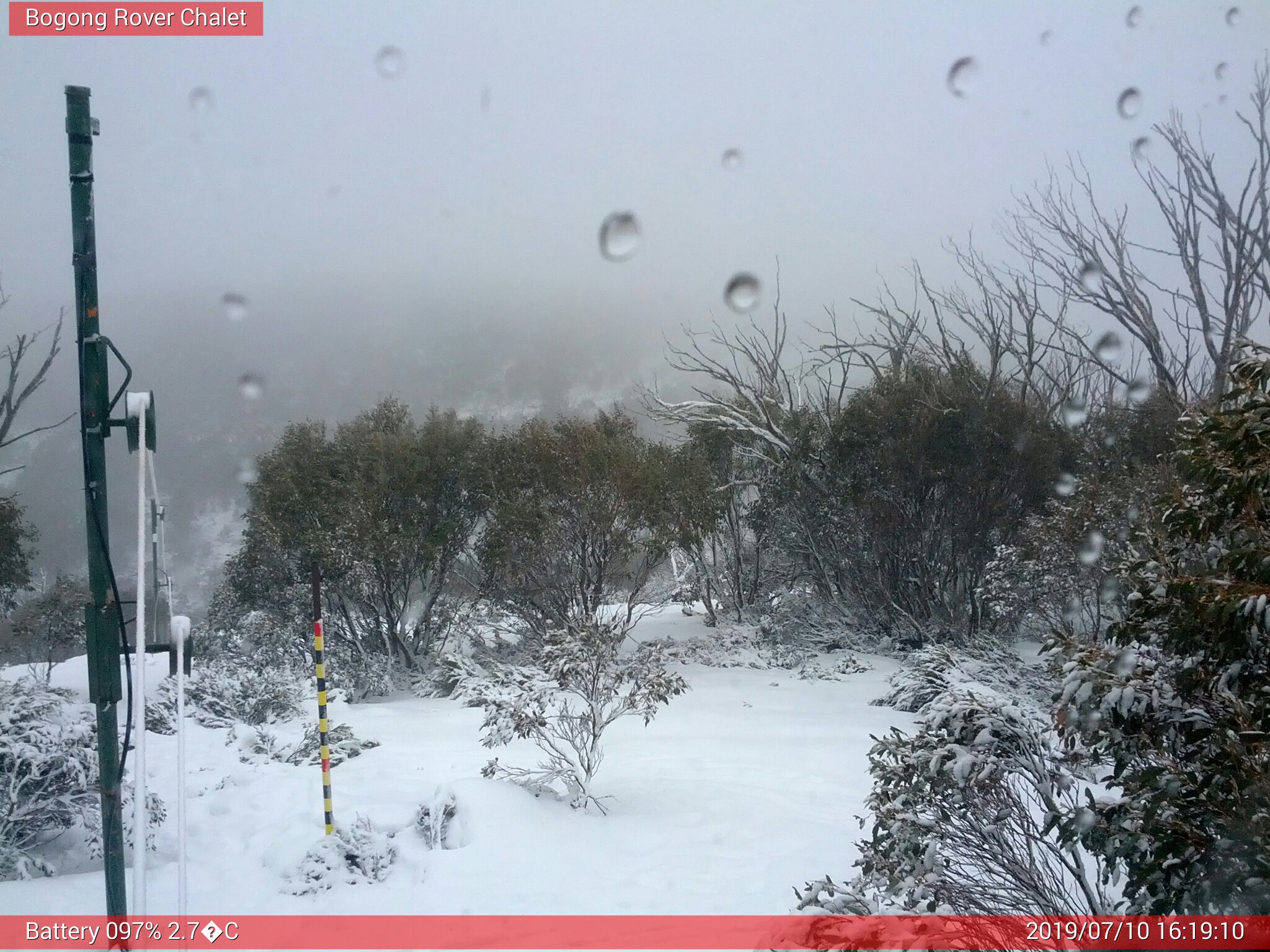 Bogong Web Cam 4:19pm Wednesday 10th of July 2019