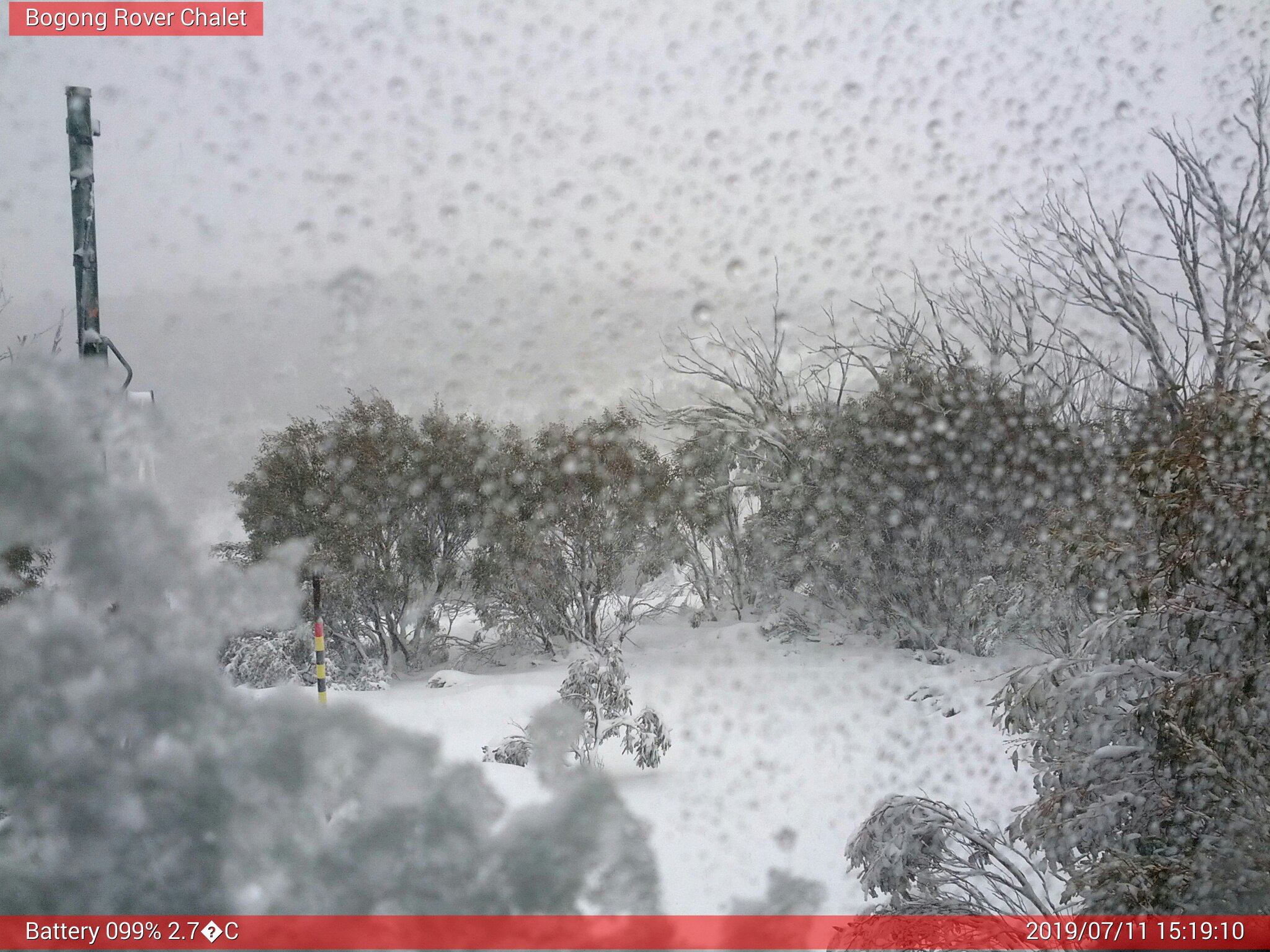 Bogong Web Cam 3:19pm Thursday 11th of July 2019