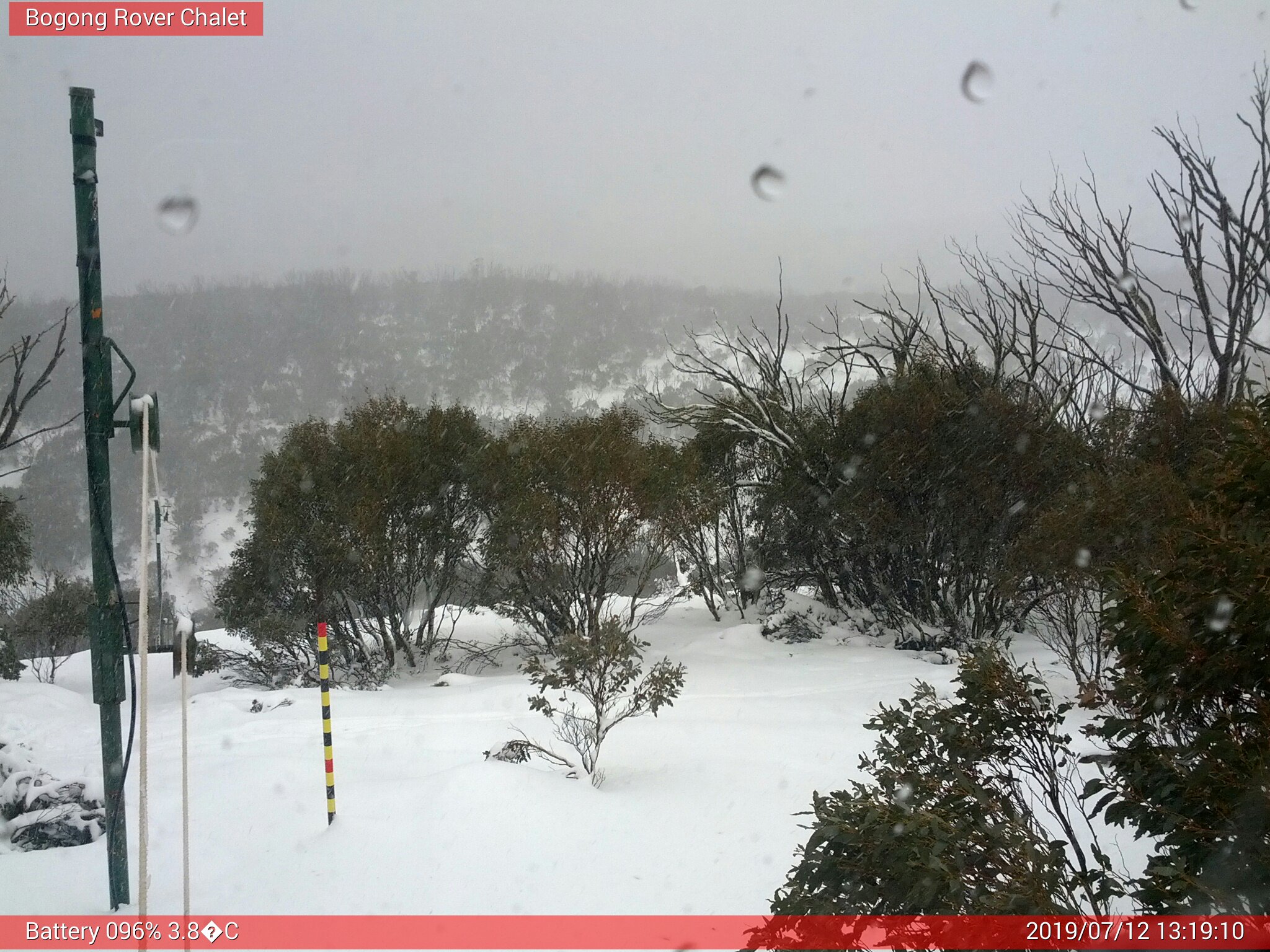 Bogong Web Cam 1:19pm Friday 12th of July 2019