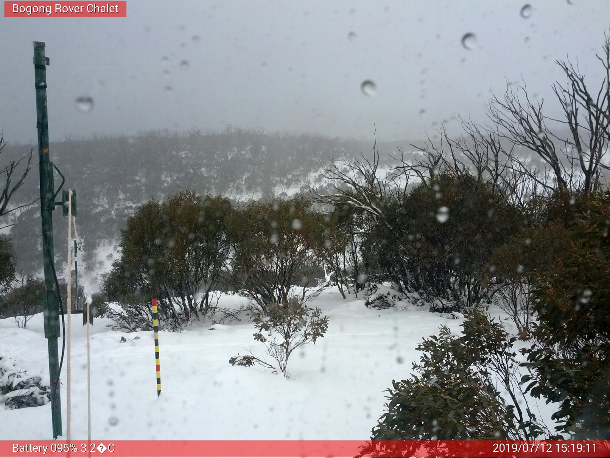 Bogong Web Cam 3:19pm Friday 12th of July 2019