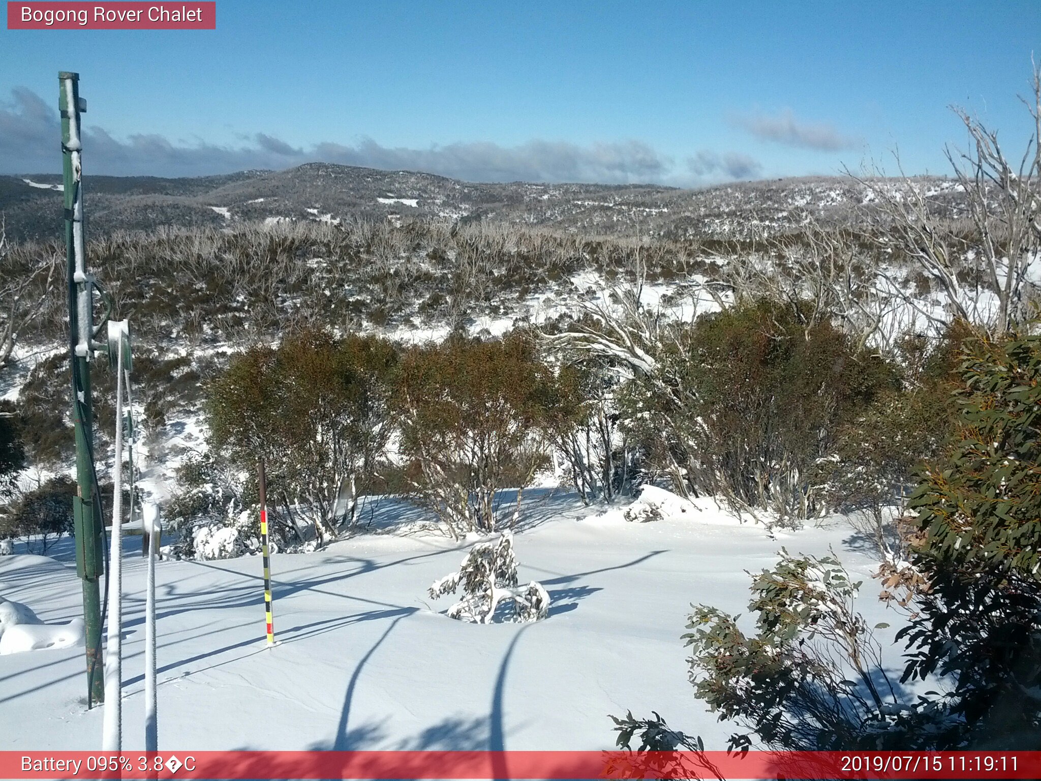 Bogong Web Cam 11:19am Monday 15th of July 2019