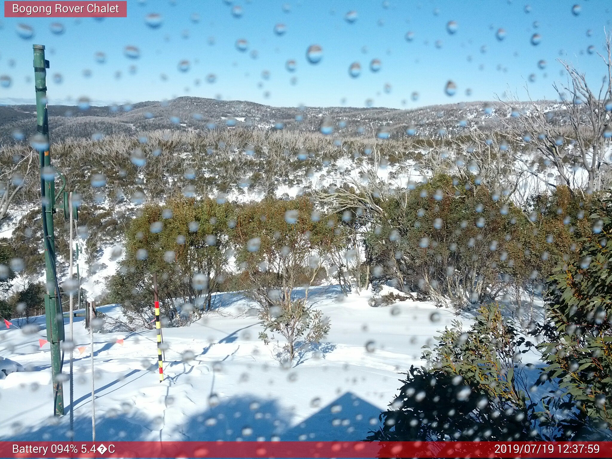 Bogong Web Cam 12:37pm Friday 19th of July 2019